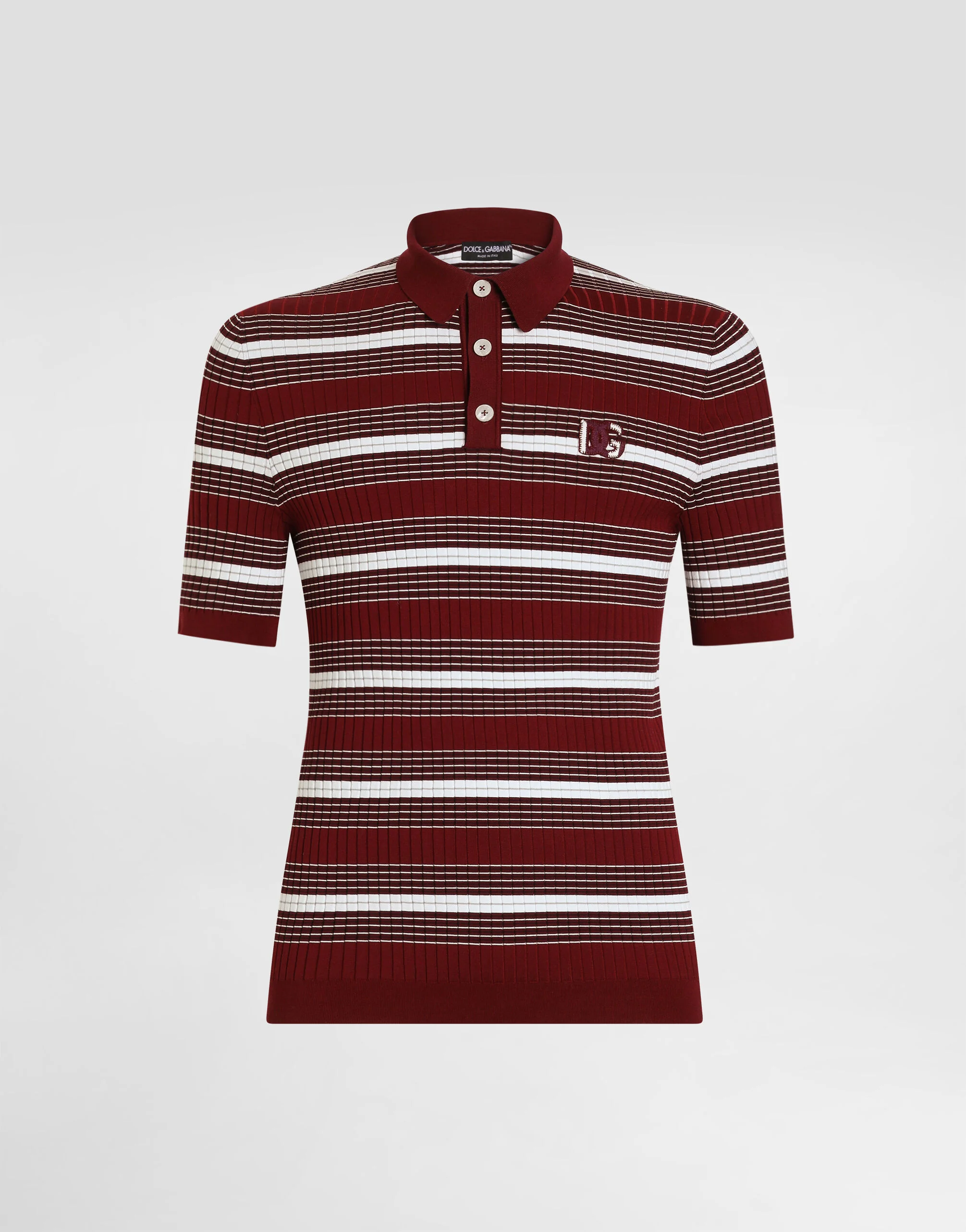 Polo shirt in striped knit - 1