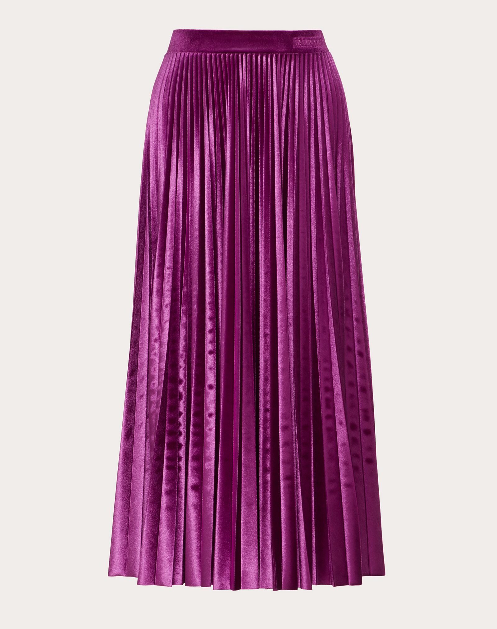 Pleated Jersey Velvet Skirt - 1