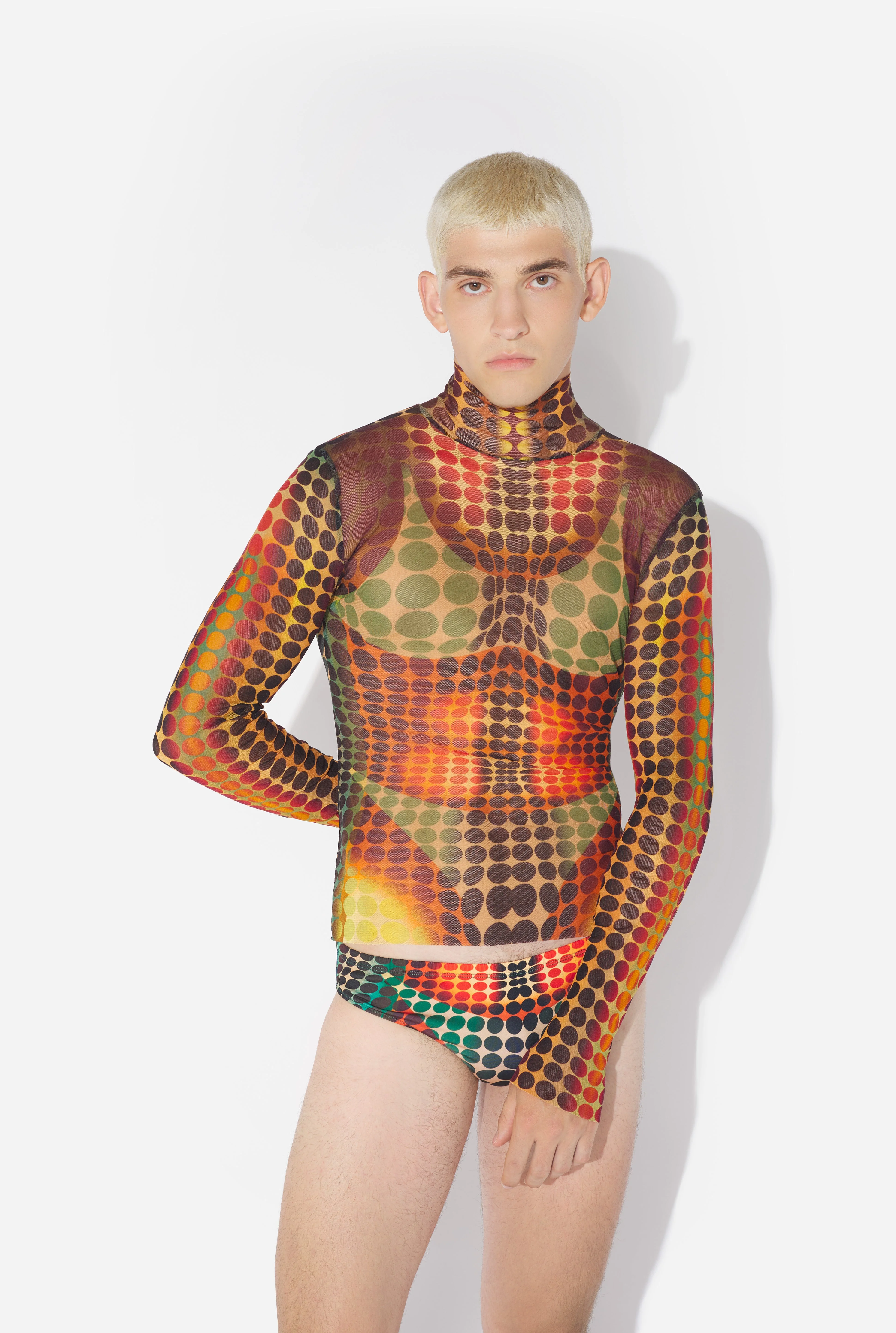 RE-EDITION - THE BROWN DOTS MESH TOP - 1