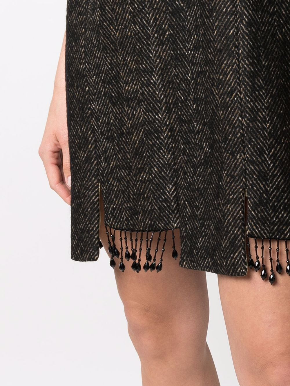 beaded step-hem shift dress - 5