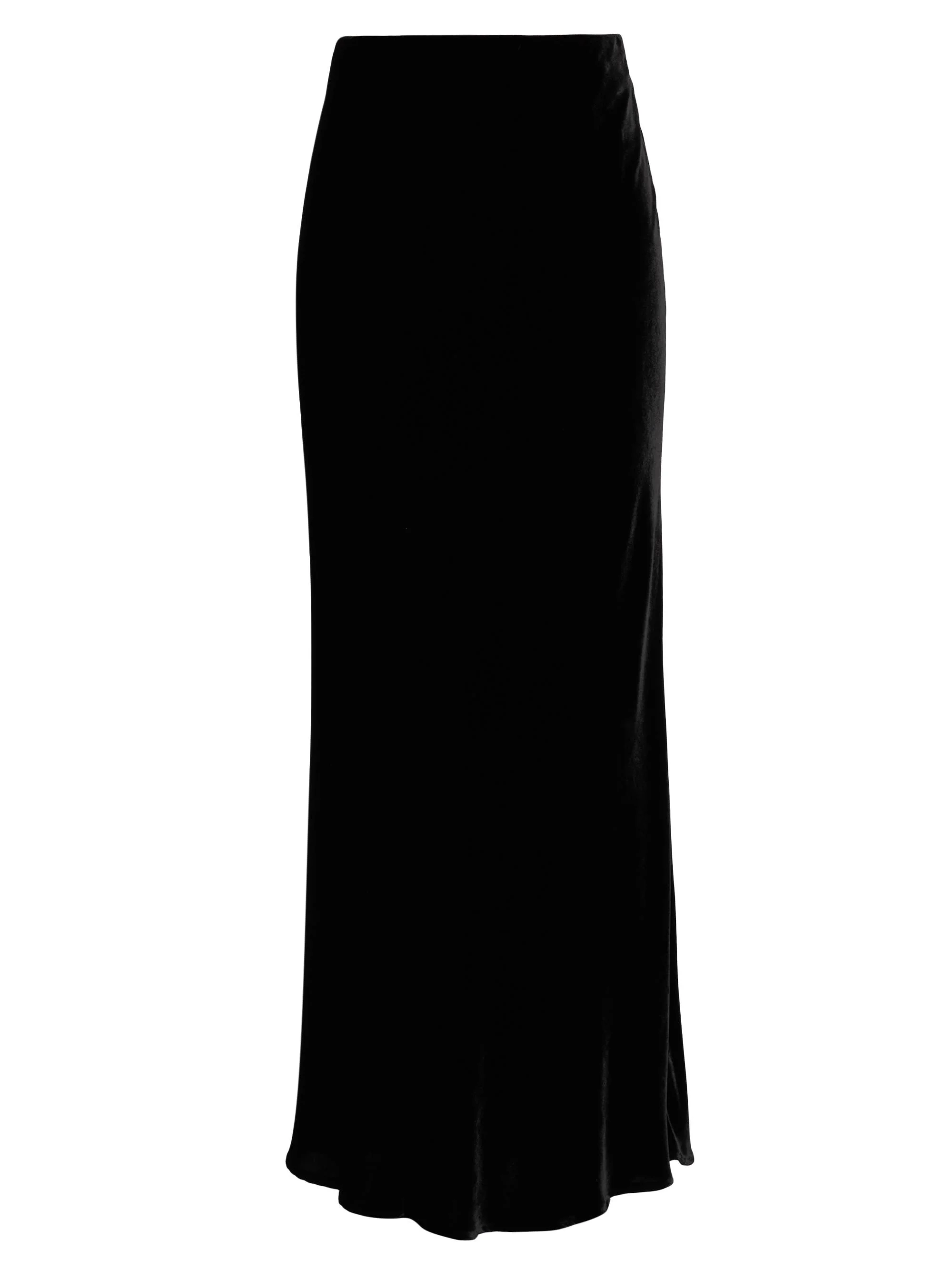 Women's Zeta Velvet Maxi Skirt - Black - 1
