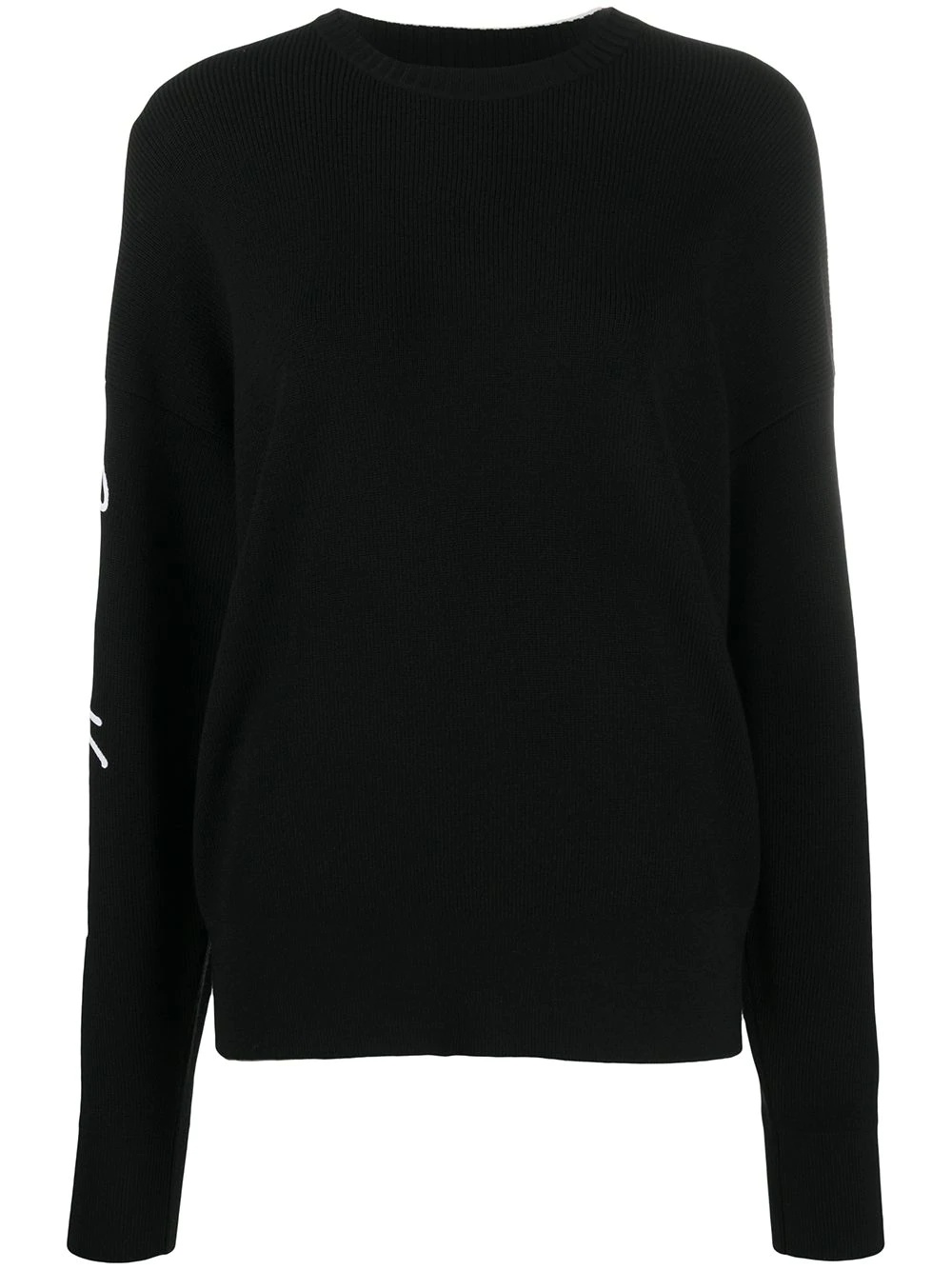 logo sleeve wool jumper - 1