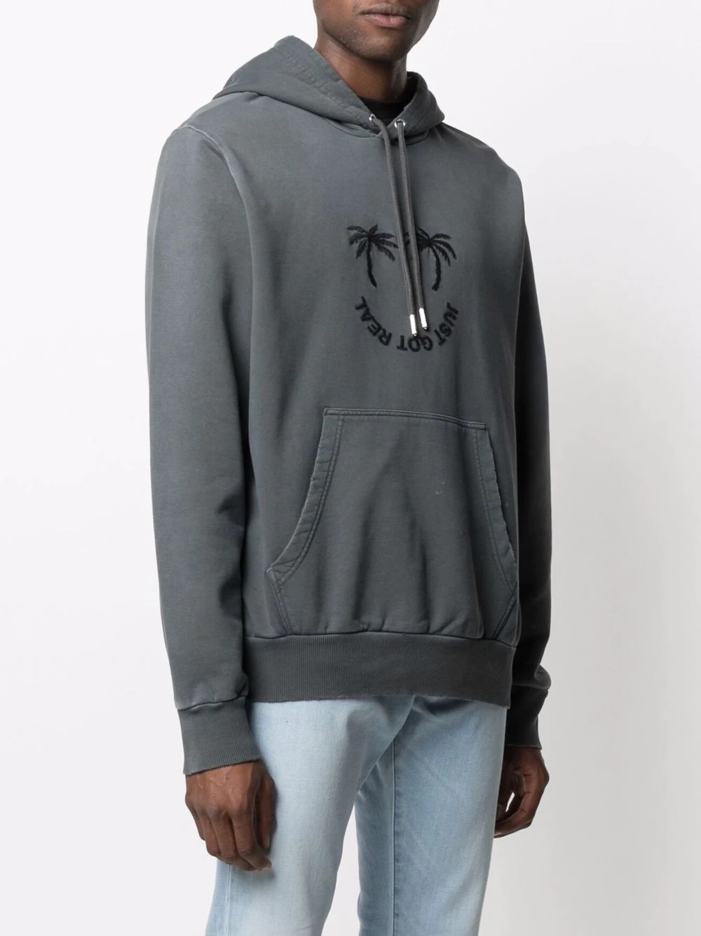 palm-embroidered hoodie - 3