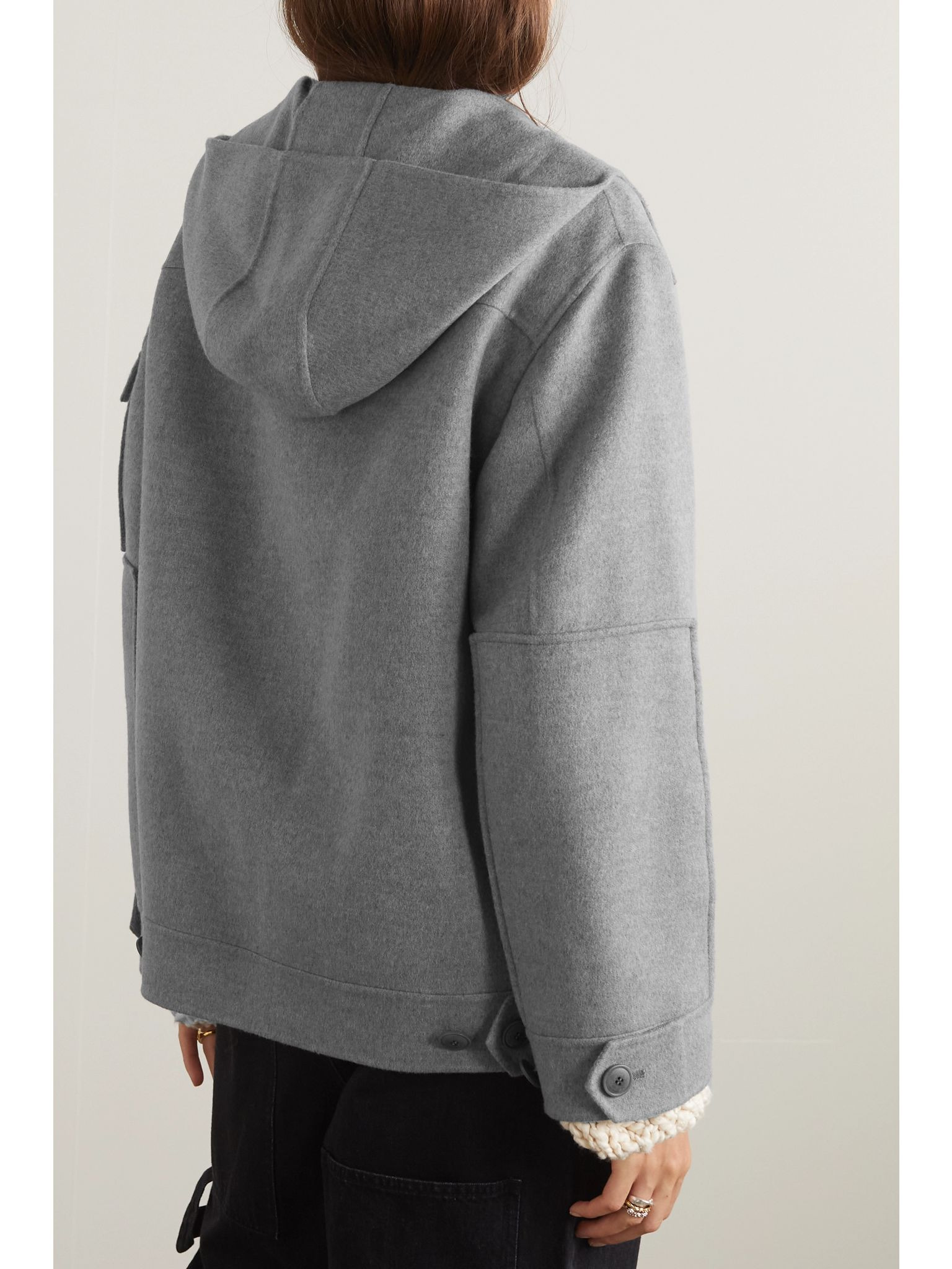 Cashmere hooded jacket Gray - 4