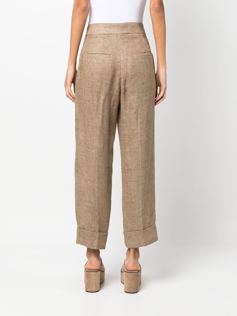 high-waisted cropped trousers - 4