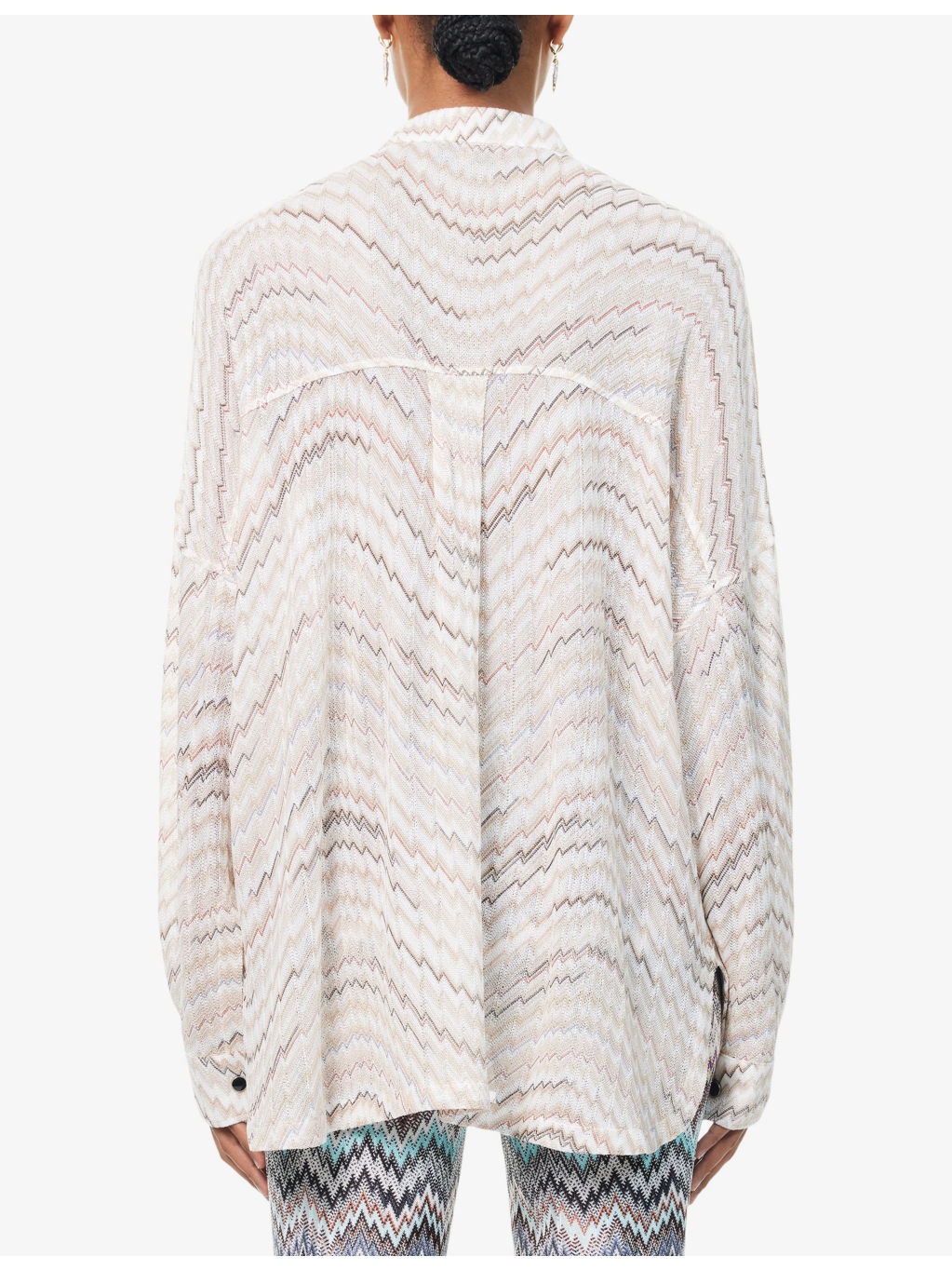 Chevron Relaxed-Fit Knitted Blouse - 4