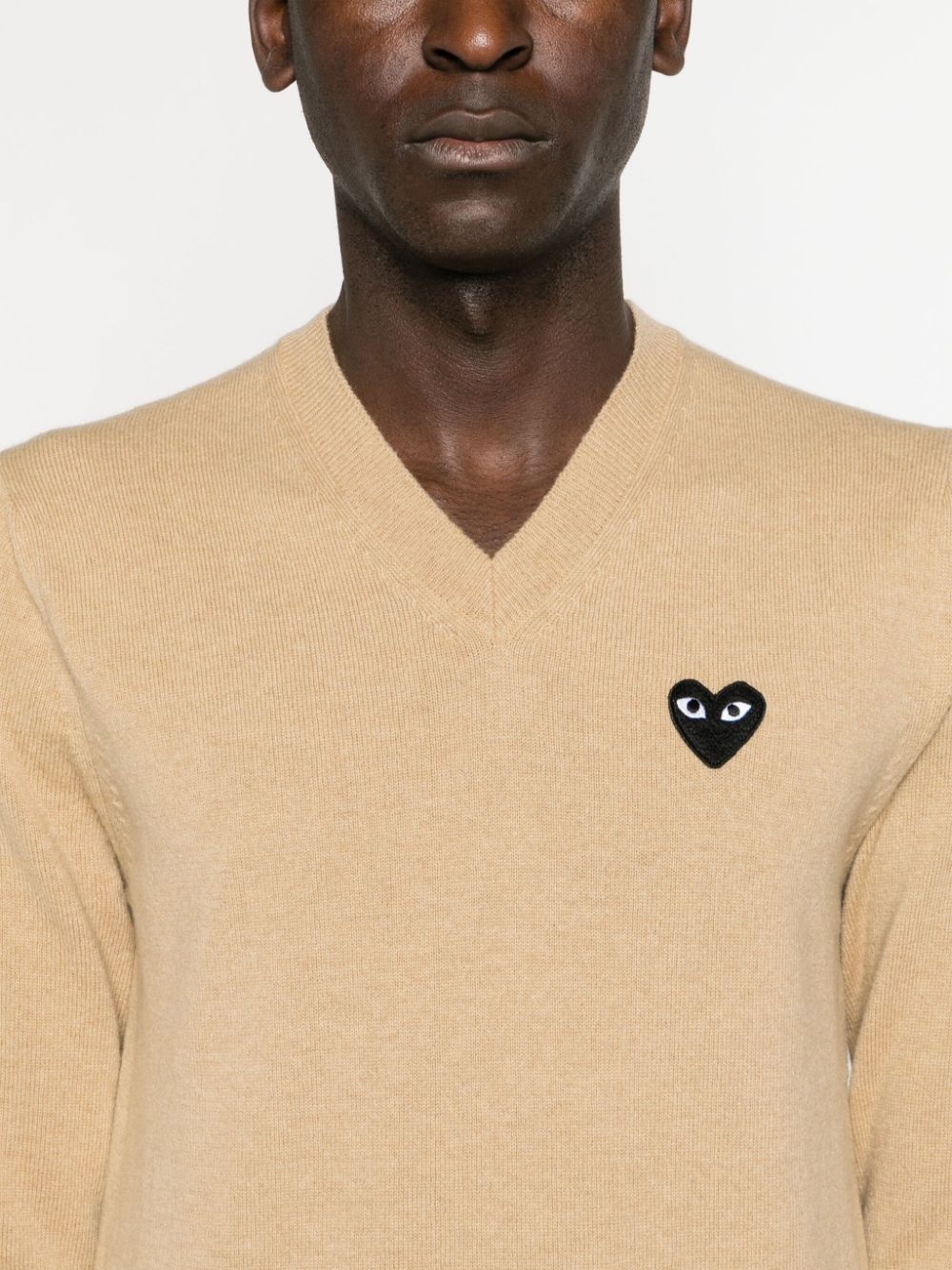 heart-patch wool jumper - 6