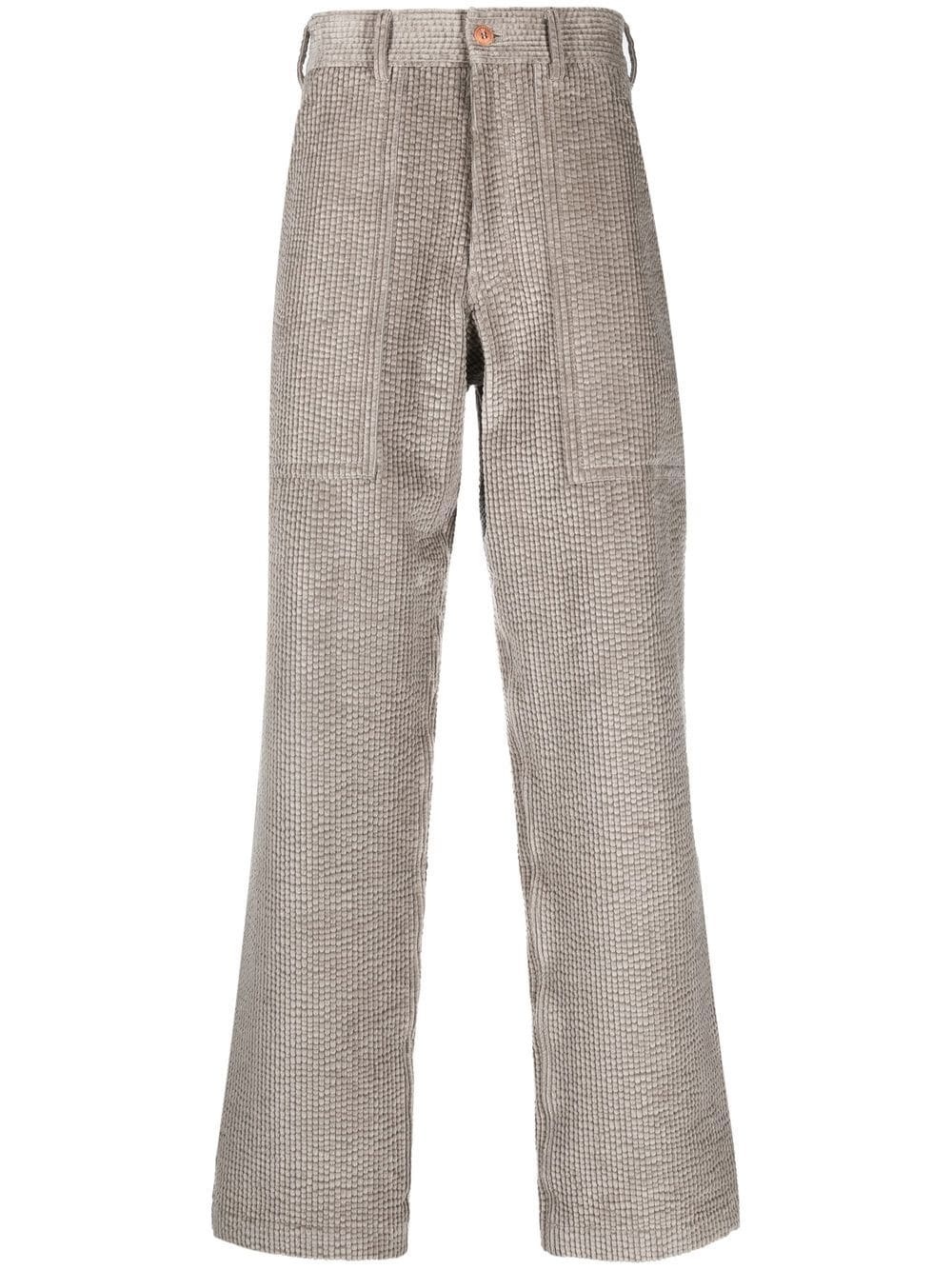 straight-leg corduroy trousers - 1