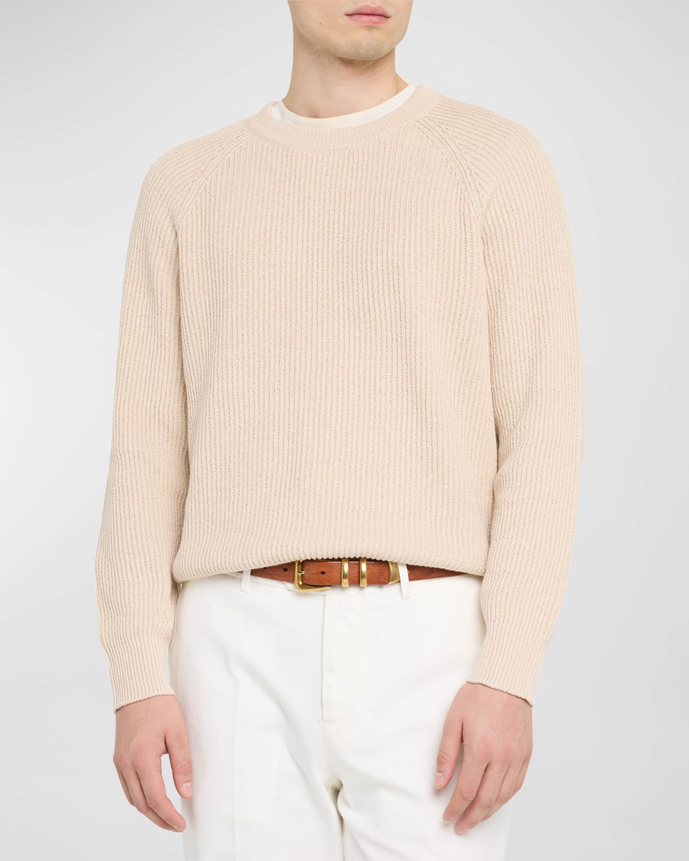 Men's Cotton Ribbed Crewneck Sweater - 2