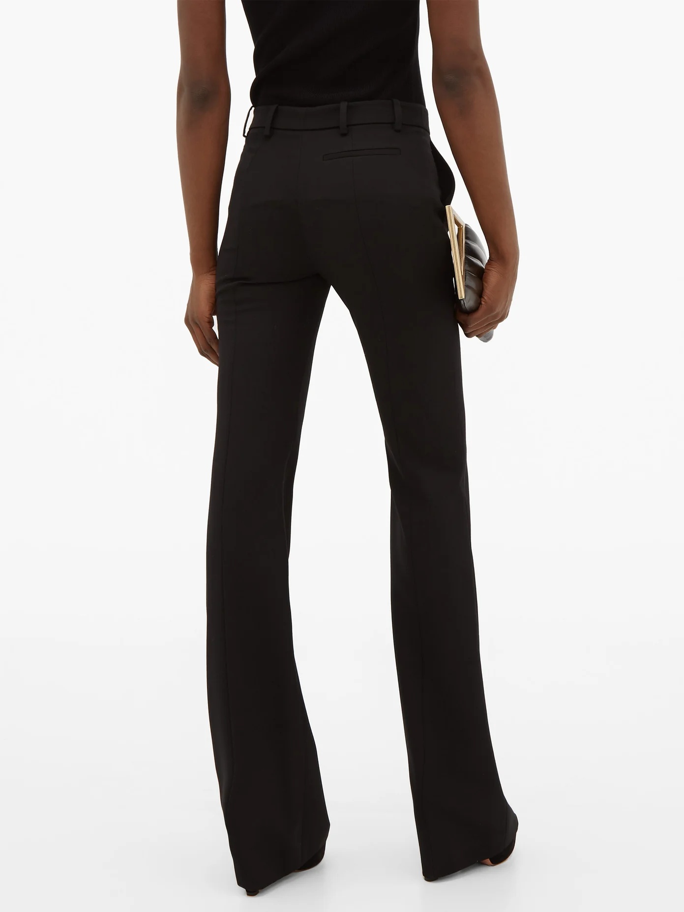 Flared virgin-wool trousers - 5