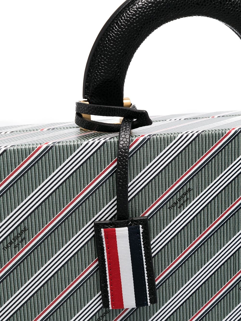 logo-print striped briefcase - 3
