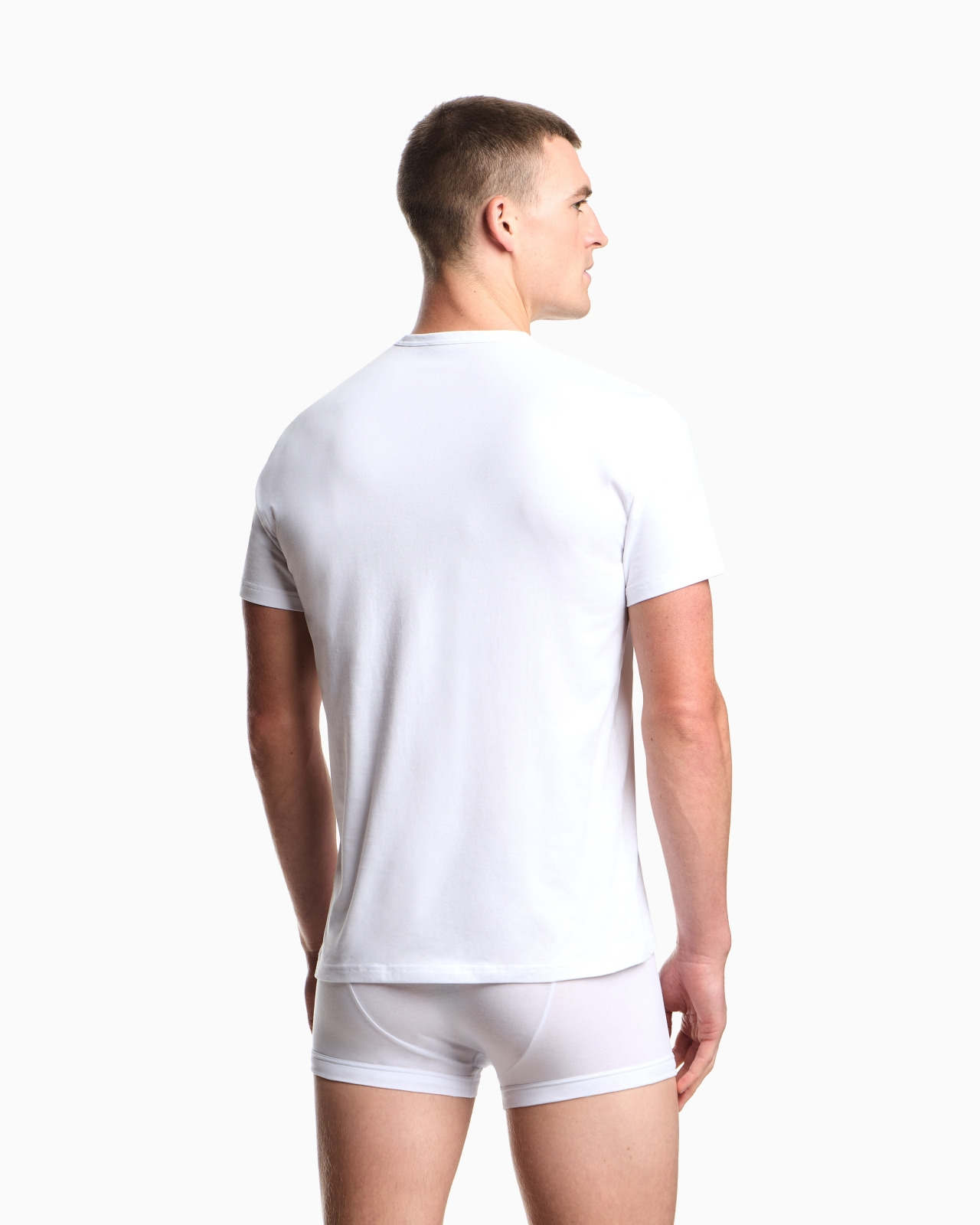 TWO-PACK OF STRETCH JERSEY LOUNGEWEAR V-NECK T-SHIRTS - 3