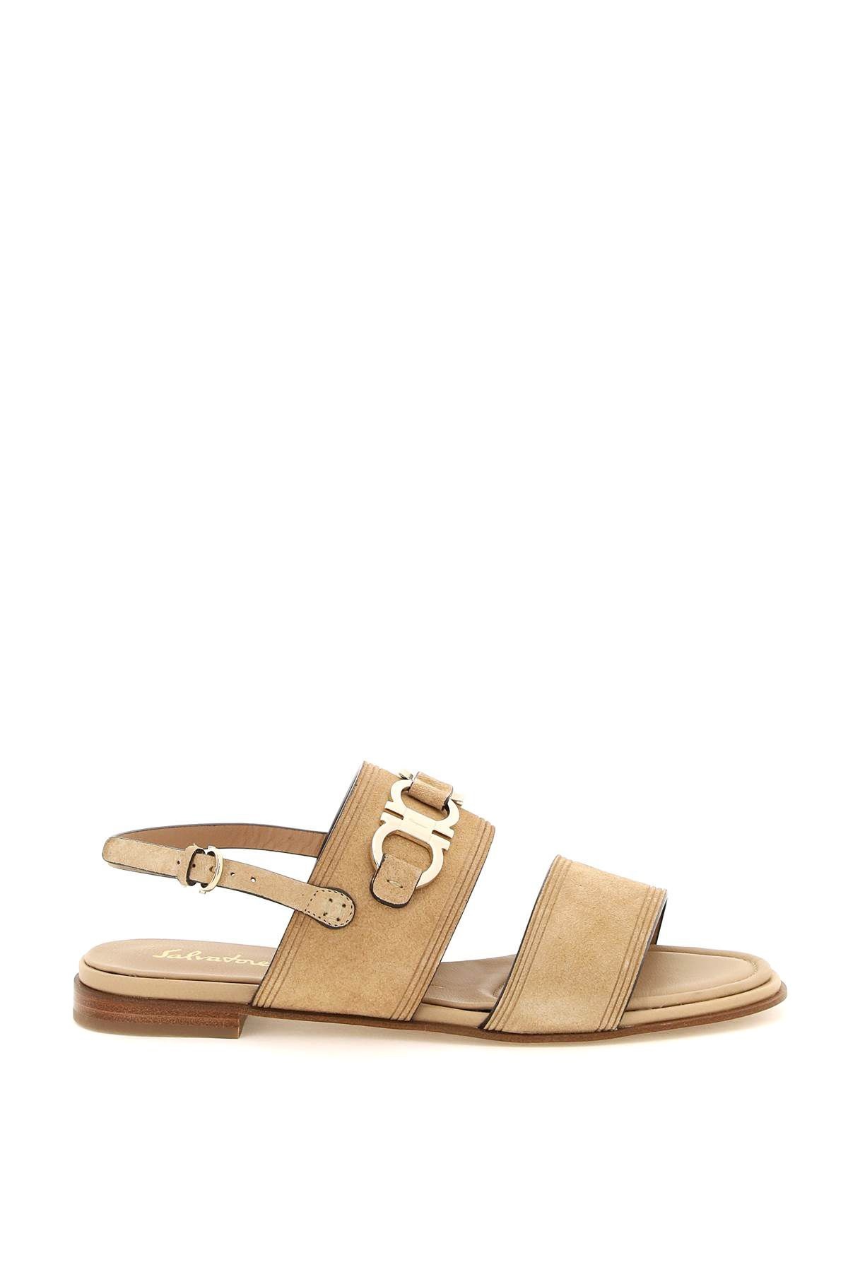 SUEDE LEATHER GANCINI SANDALS - 1