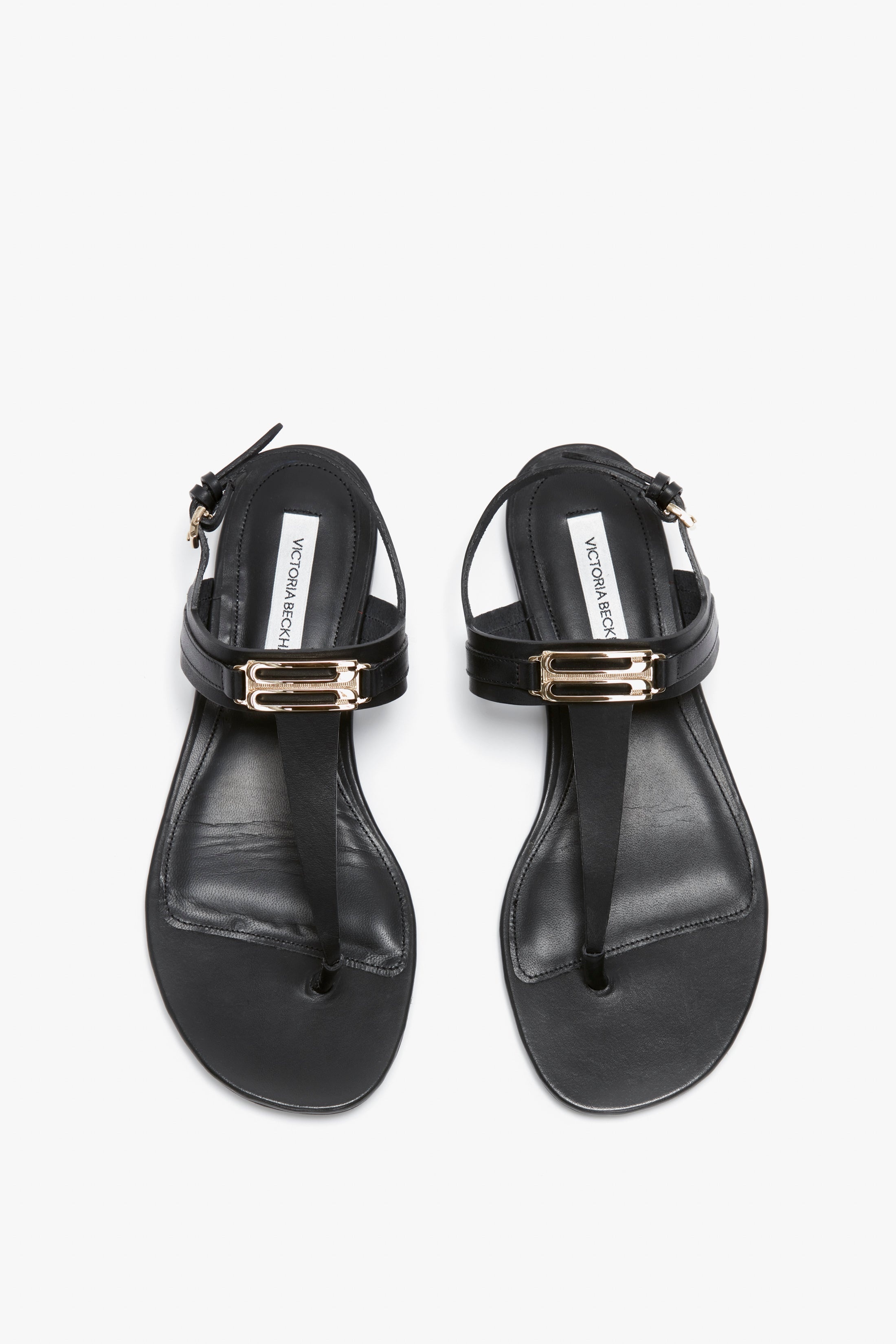 Flat Chain Sandal In Black Leather - 4