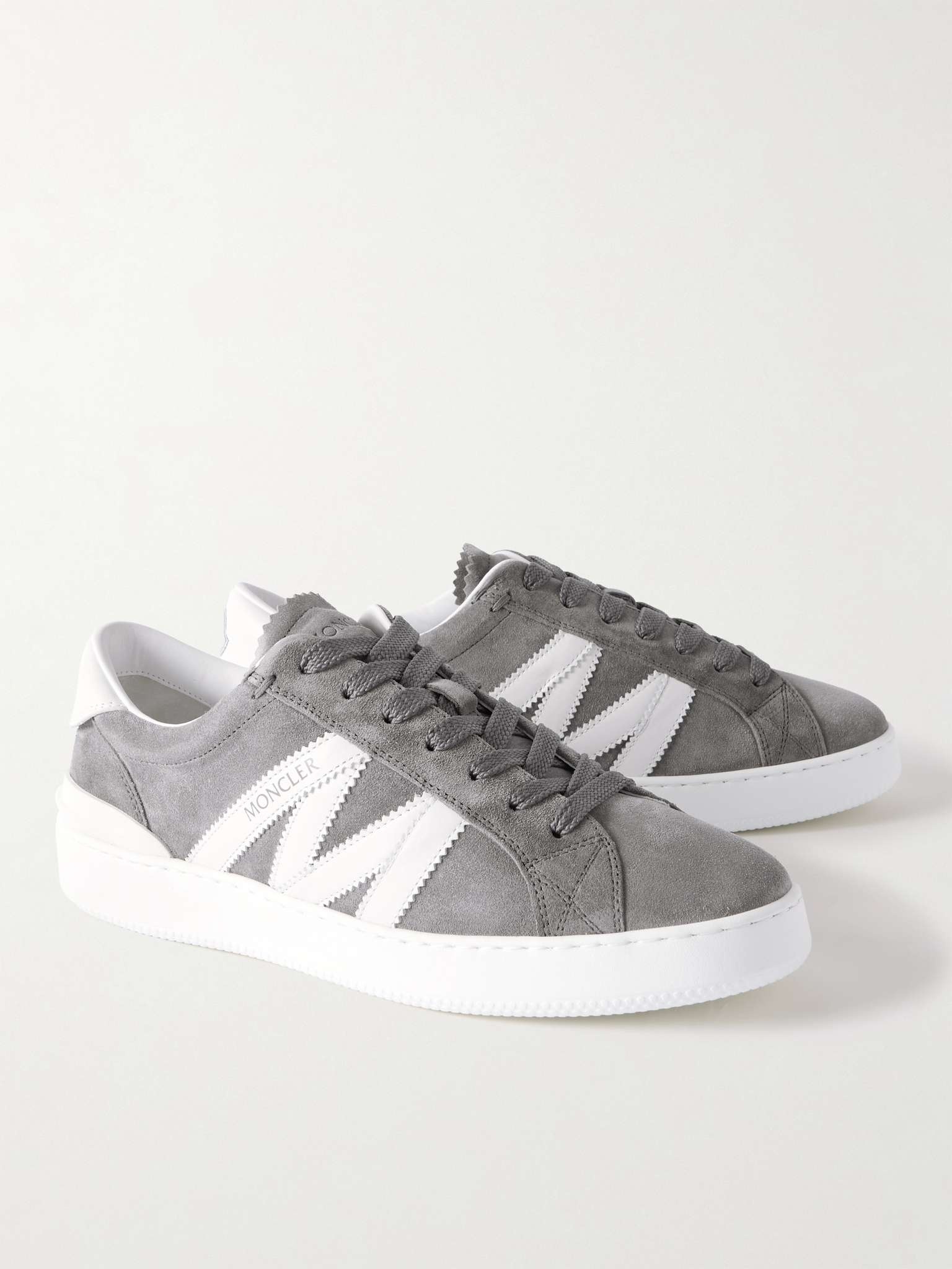 Monaco Leather-Trimmed Suede Sneakers - 4