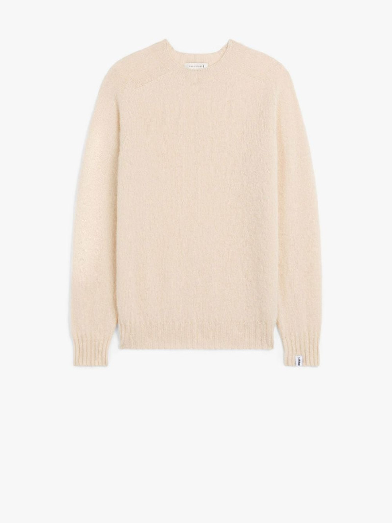 HUTCHINS CREAM WOOL CREWNECK SWEATER 1
