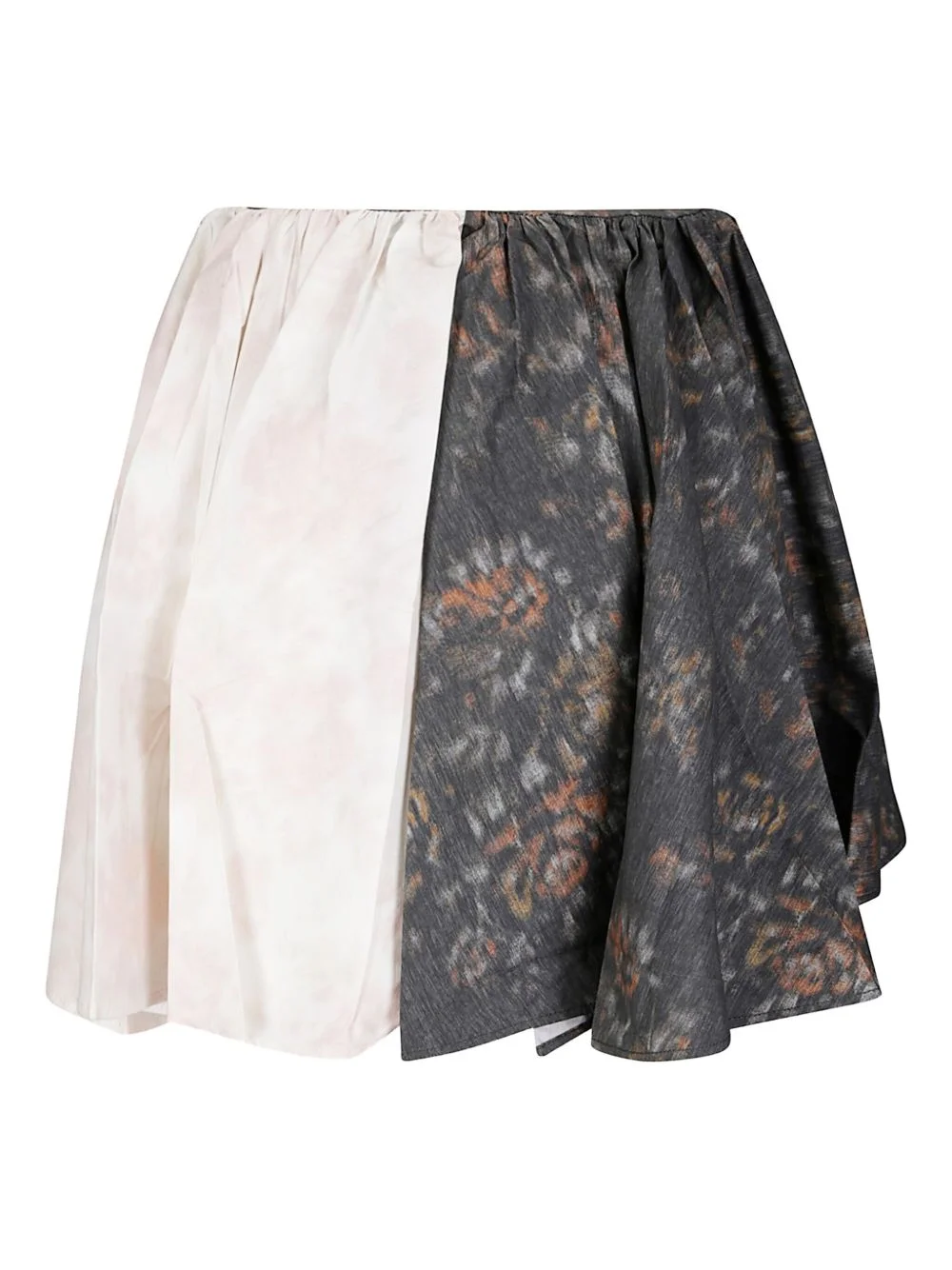 printed draped mini skirt - 1
