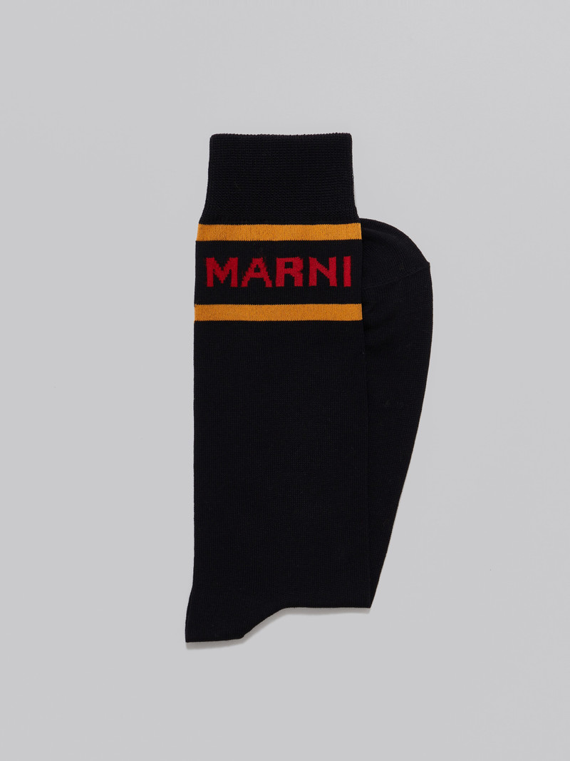 Marni BLACK SOCKS WITH LOGO CUFFS outlook
