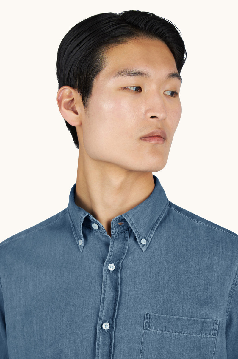 X-SOFT SHIRT IN GIZA COTTON LIGHT DENIM 3