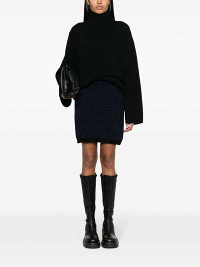 FENDI FF-motif knitted miniskirt outlook
