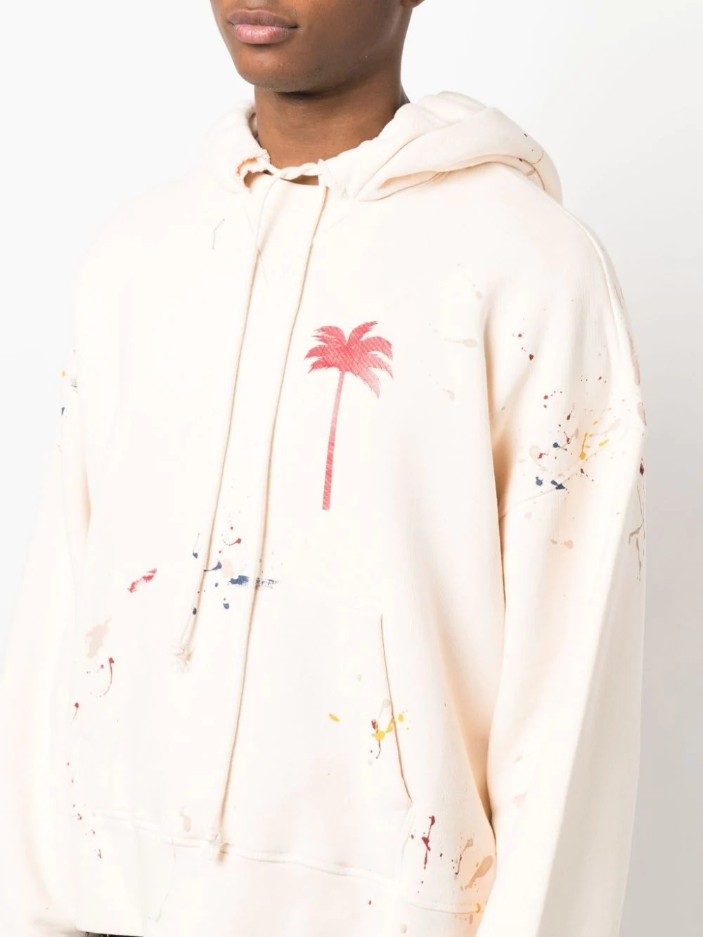 PXP PAINTED RAW CUT HOODY OFF WHITE RED - 9