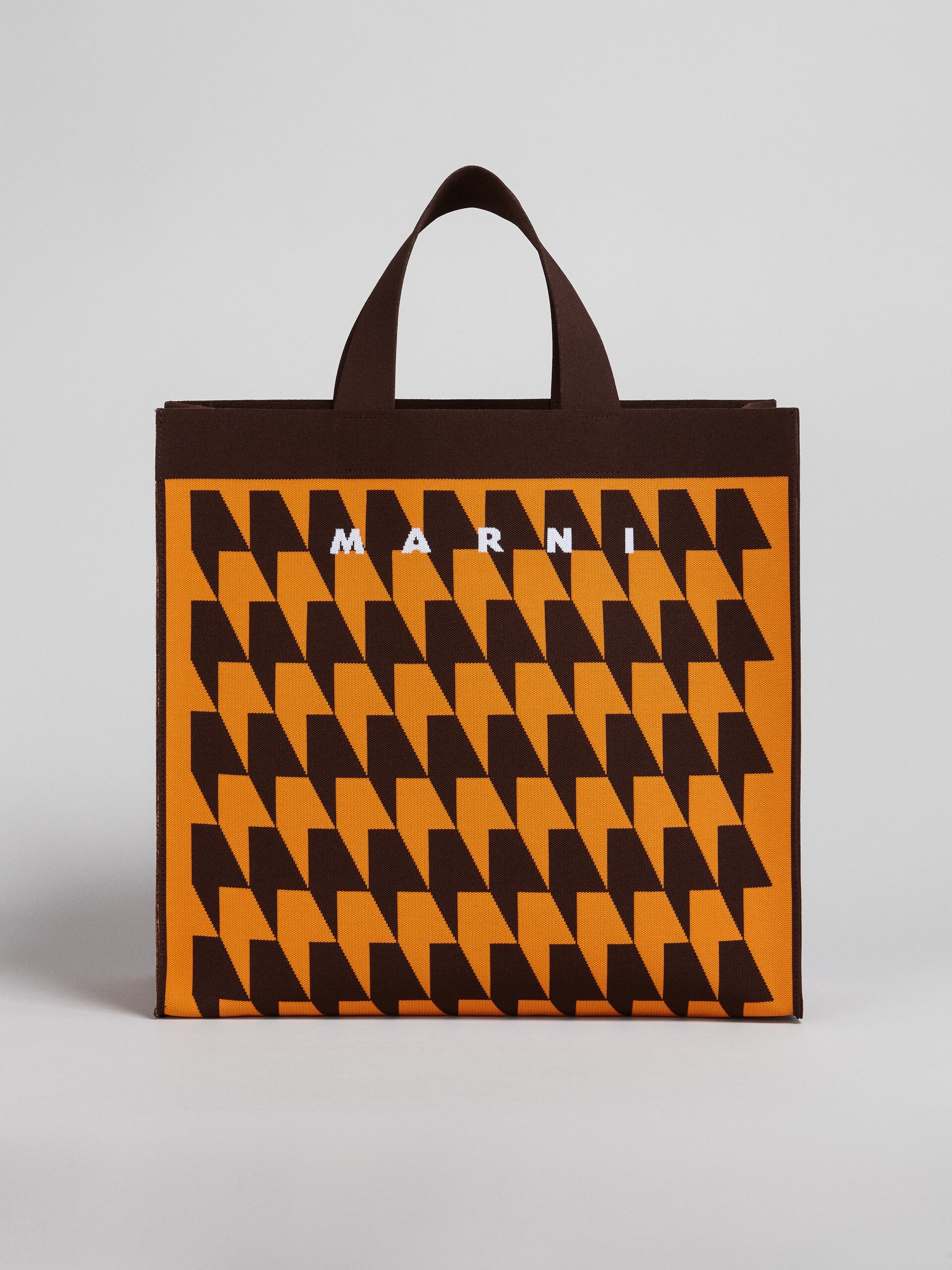 HOUNDSTOOTH JACQUARD SHOPPING BAG - 1