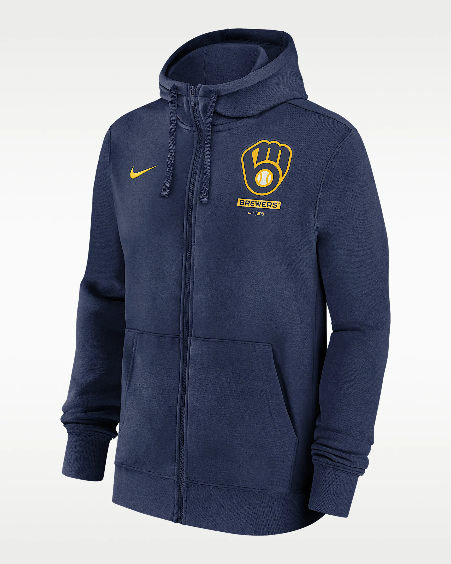 Milwaukee Brewers Lockup Men's Nike MLB Full-Zip Hoodie - 1