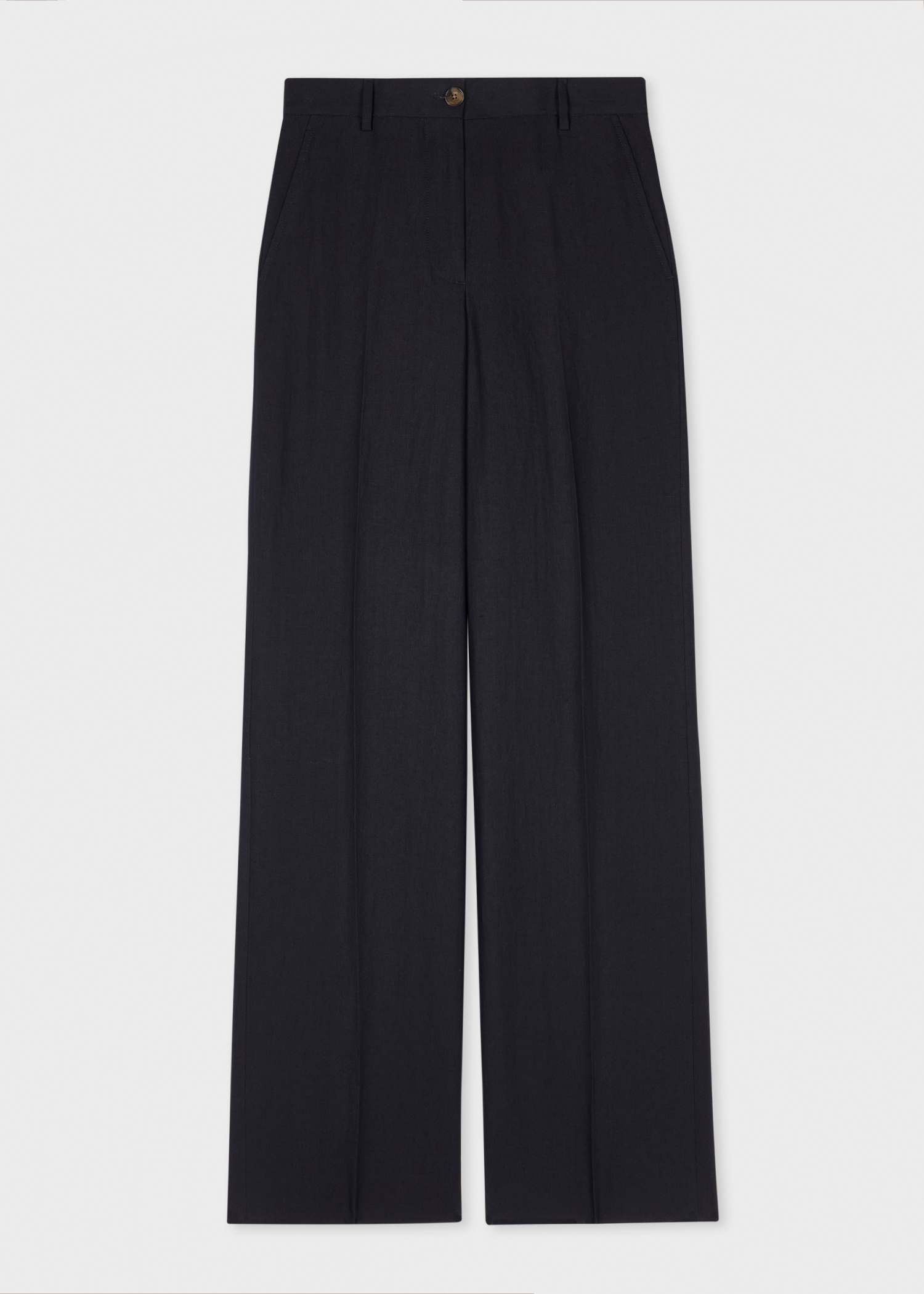 Women's Dark Navy Double Breasted Linen Suit - 5