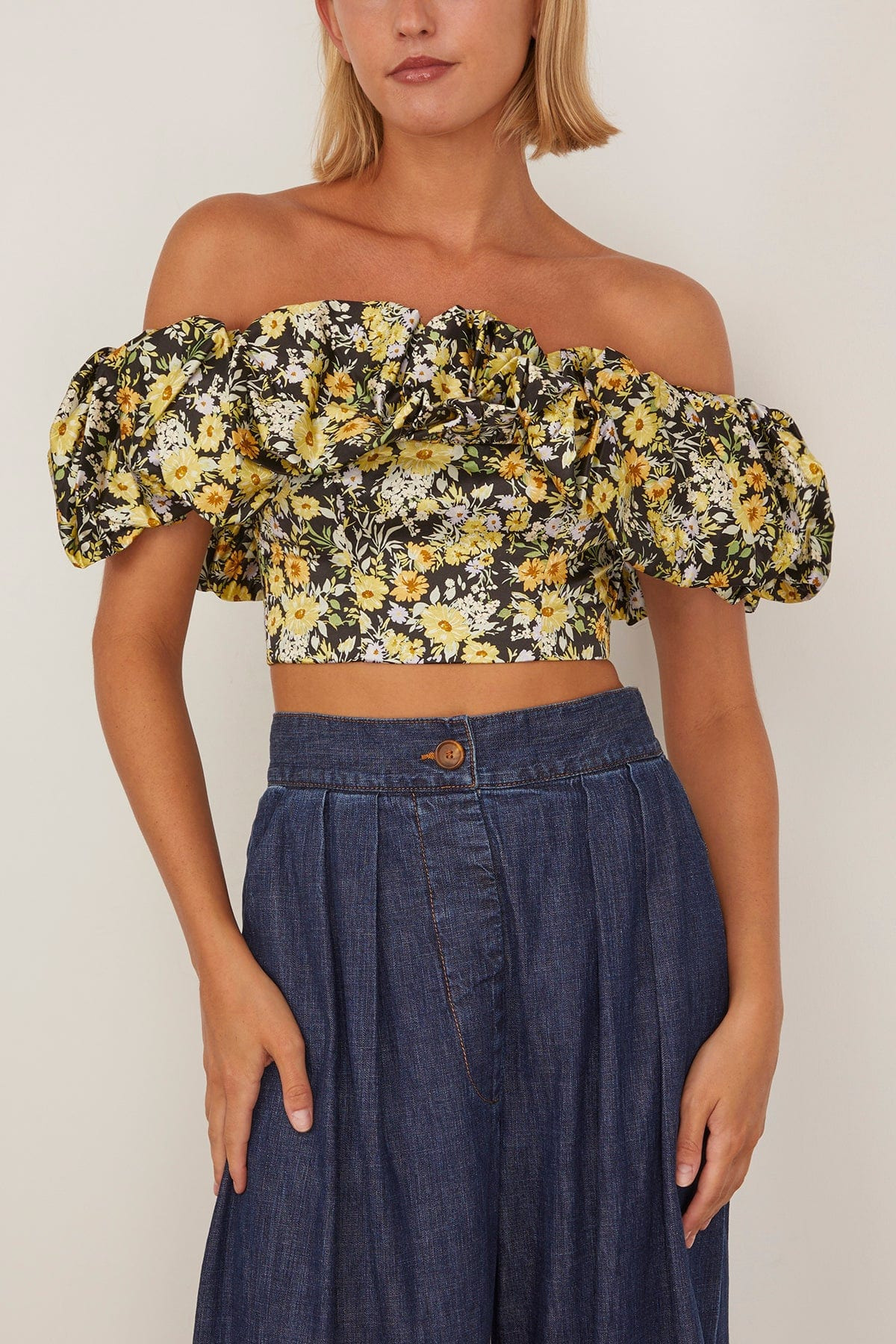 Nina Off Shoulder Top in Black - 3