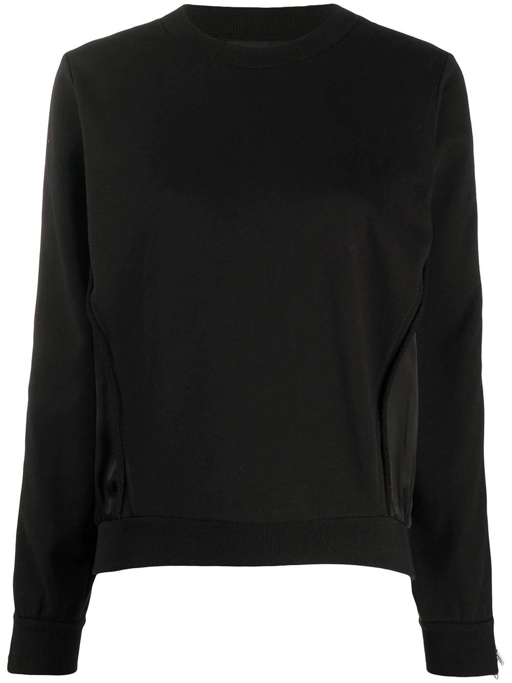 satin-panelled sweatshirt - 1