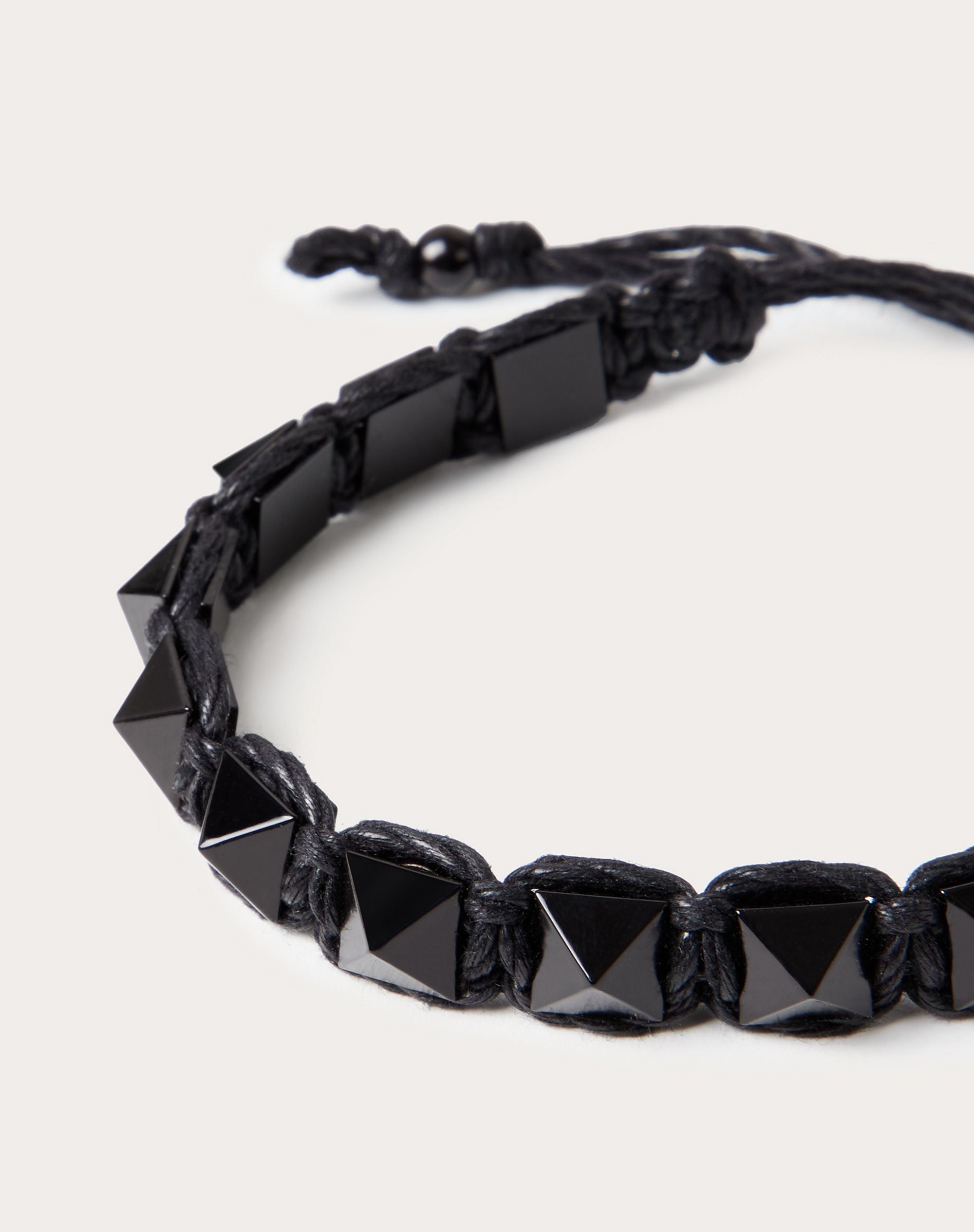 ROCKSTUD BRACELET IN WAXED COTTON AND METAL - 2