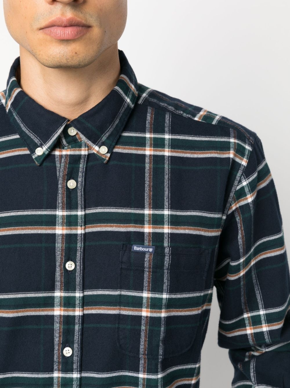 check-print cotton shirt - 5