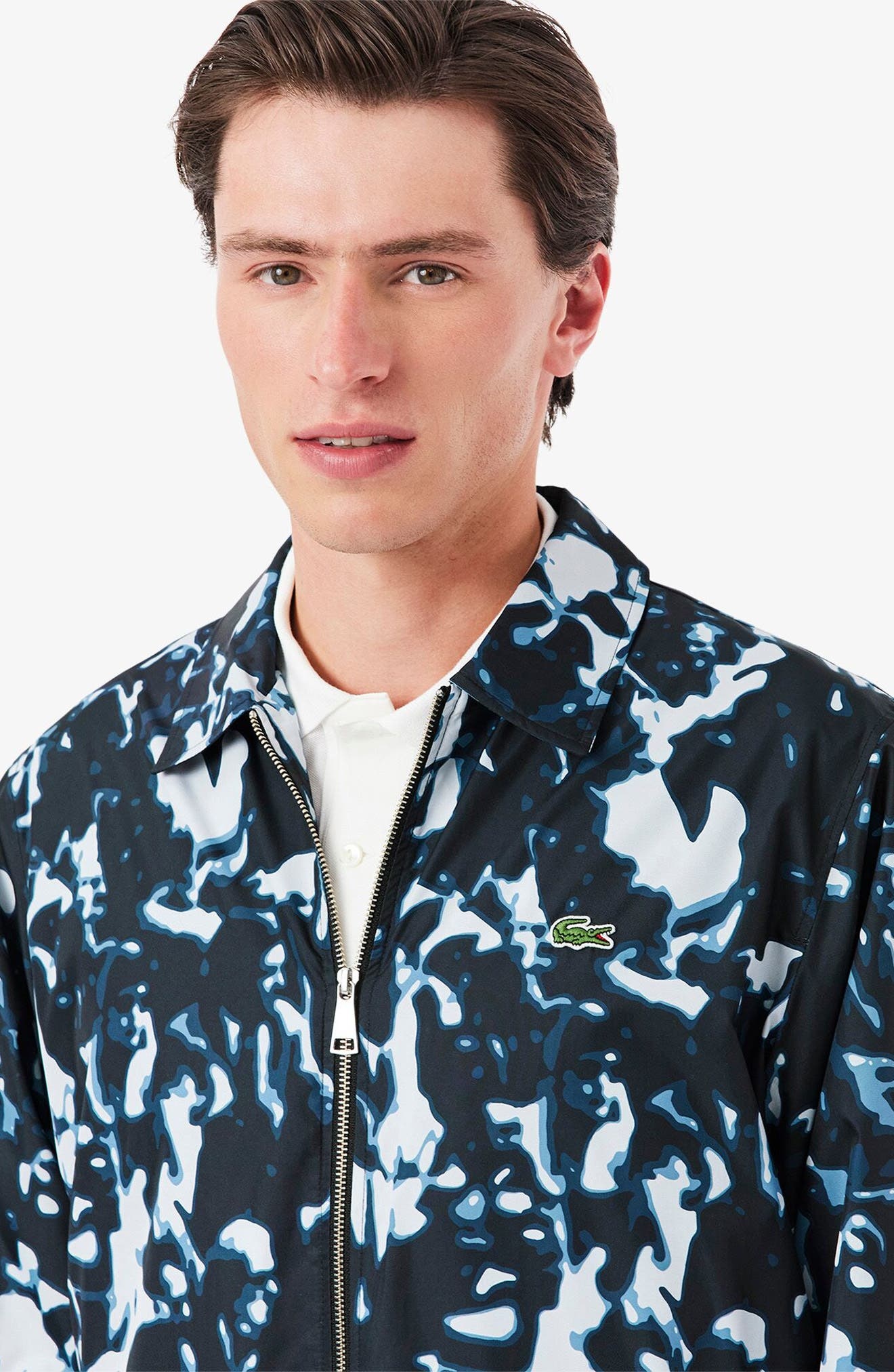 Lacoste Elevated Tennis Water Repellent Zip Jacket in Black/Limestone-Calluna at Nordstrom - 3