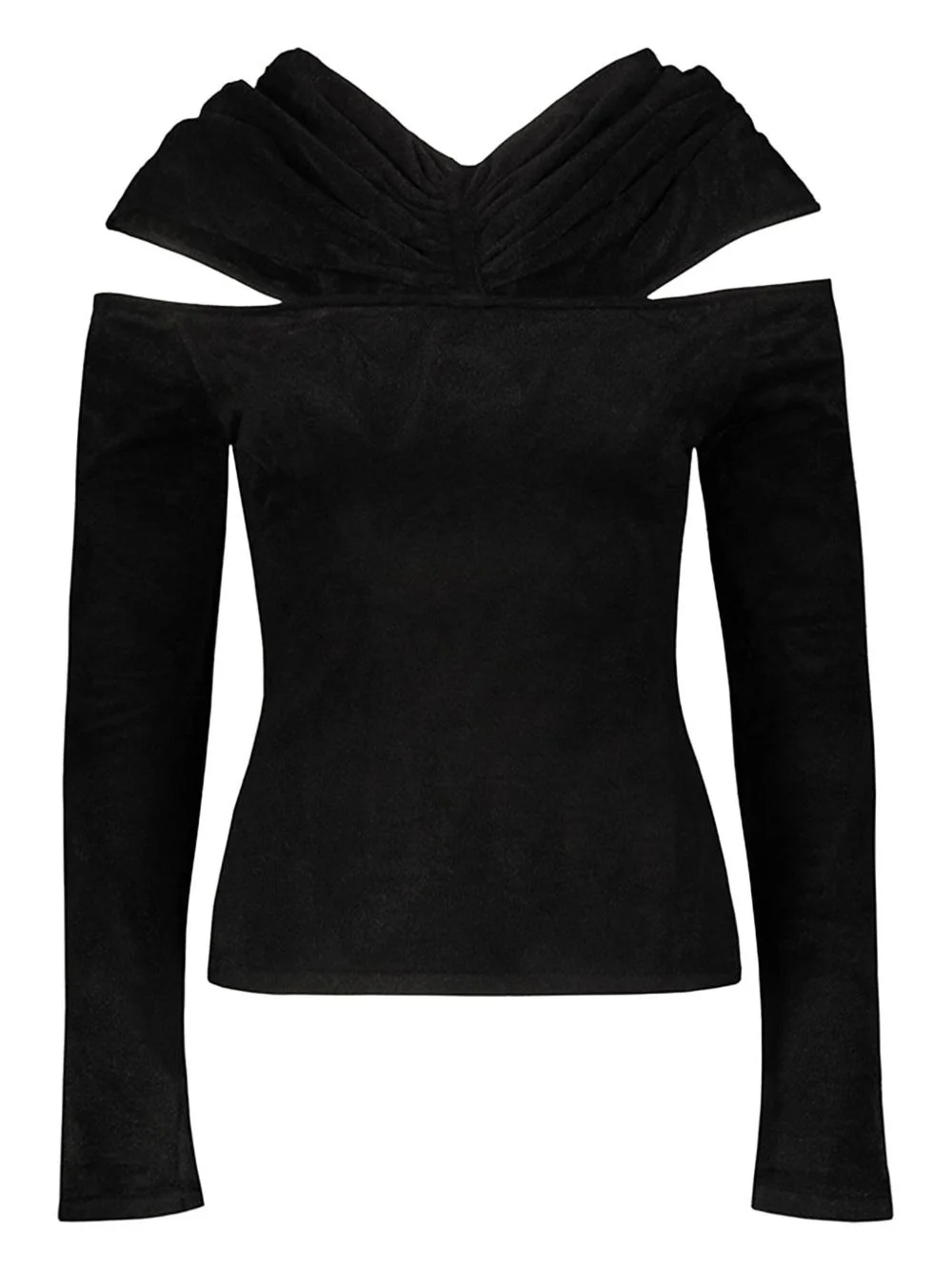 ribbed turtleneck top - 1