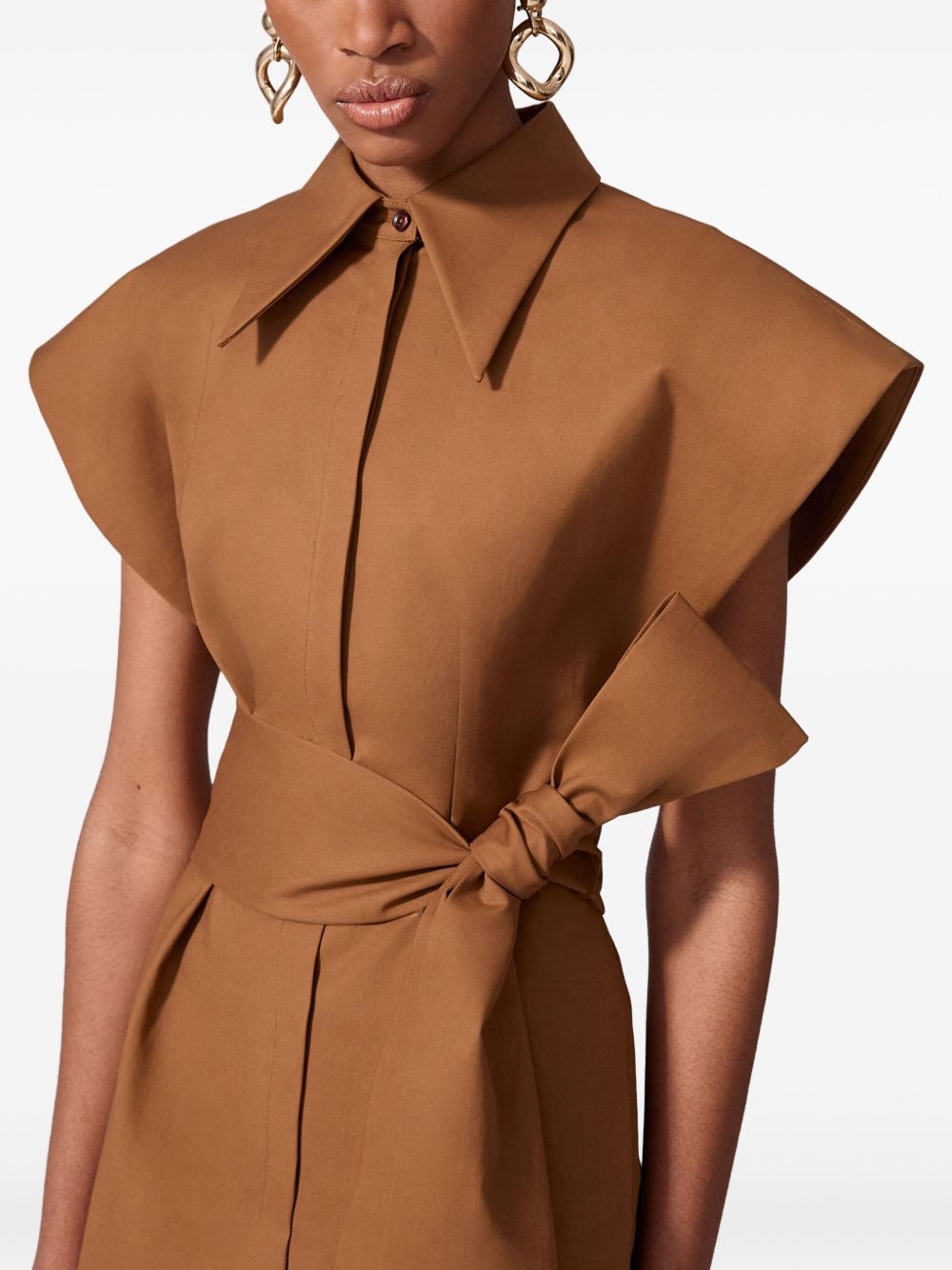 cap-sleeve midi dress - 4