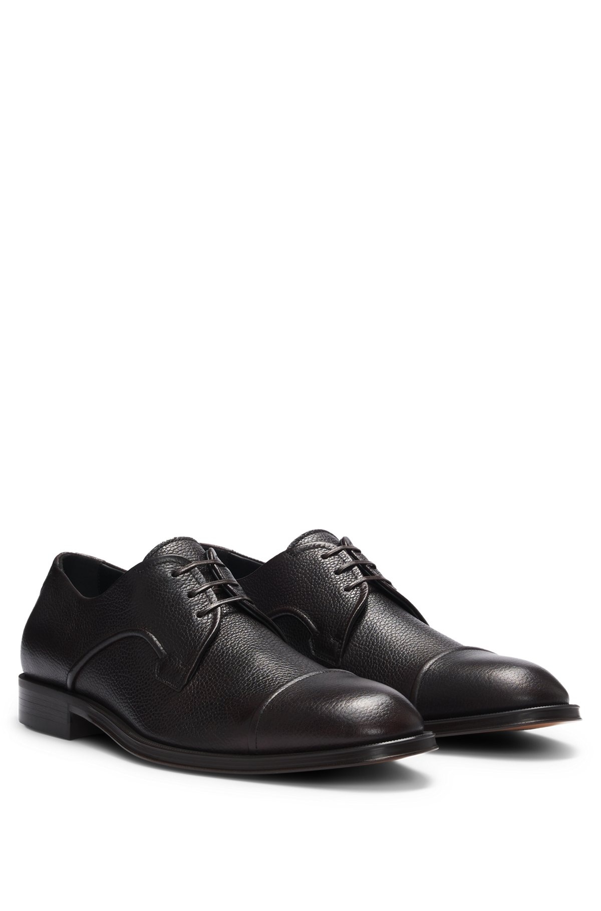 GRAINED-LEATHER DERBY SHOES WITH ANTI-SLIP SOLE - 2