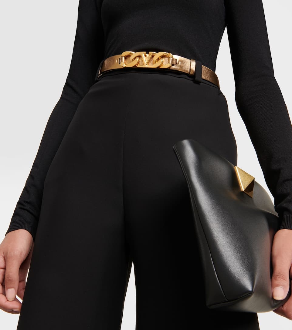 VLogo Chain leather belt - 2