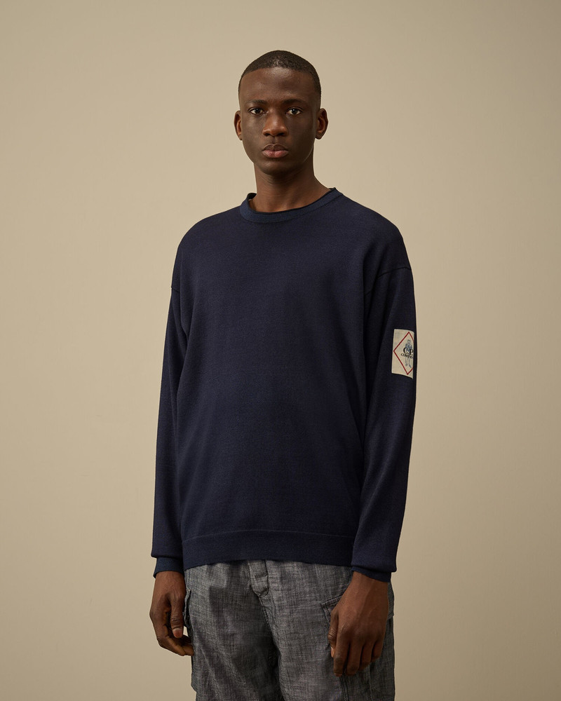 C.P. Company Indigo Cotton Vanisè Crewneck Knit outlook