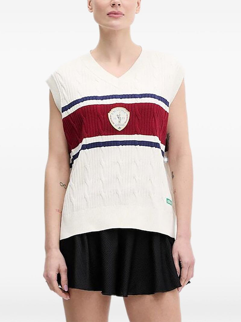 cable-knit striped knitted sweater 1