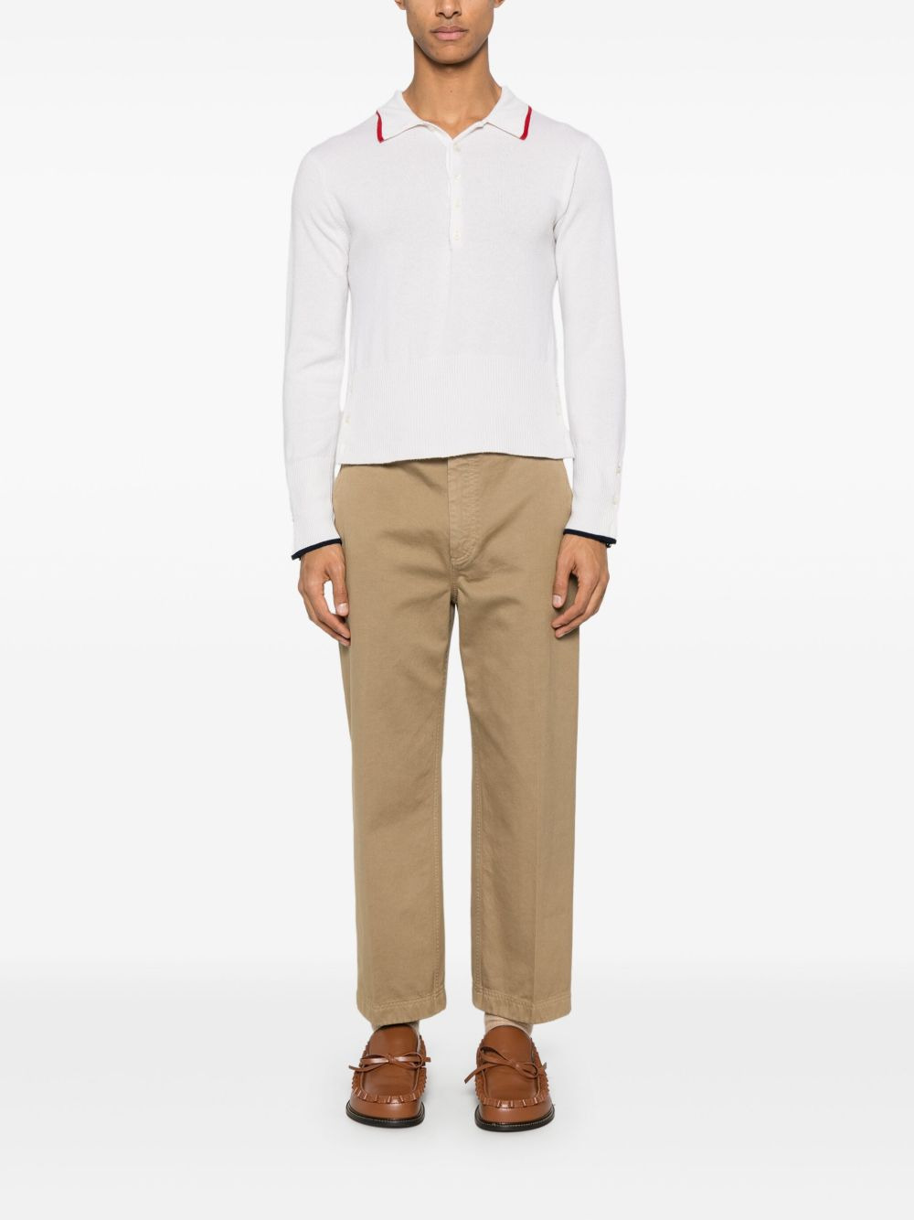 intarsia cashmere polo shirt - 2