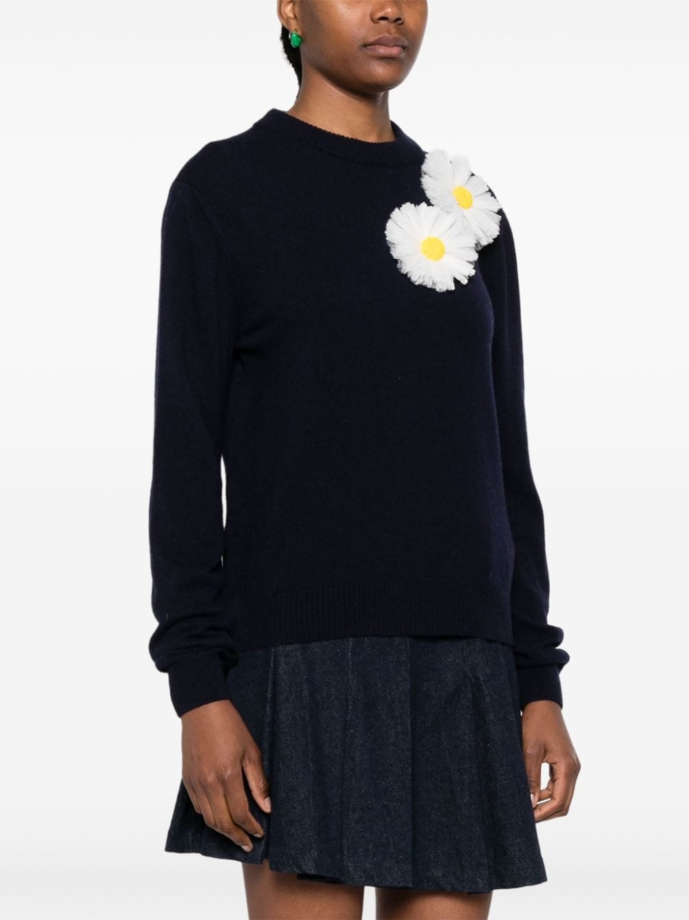 floral-appliquÃ© jumper - 3