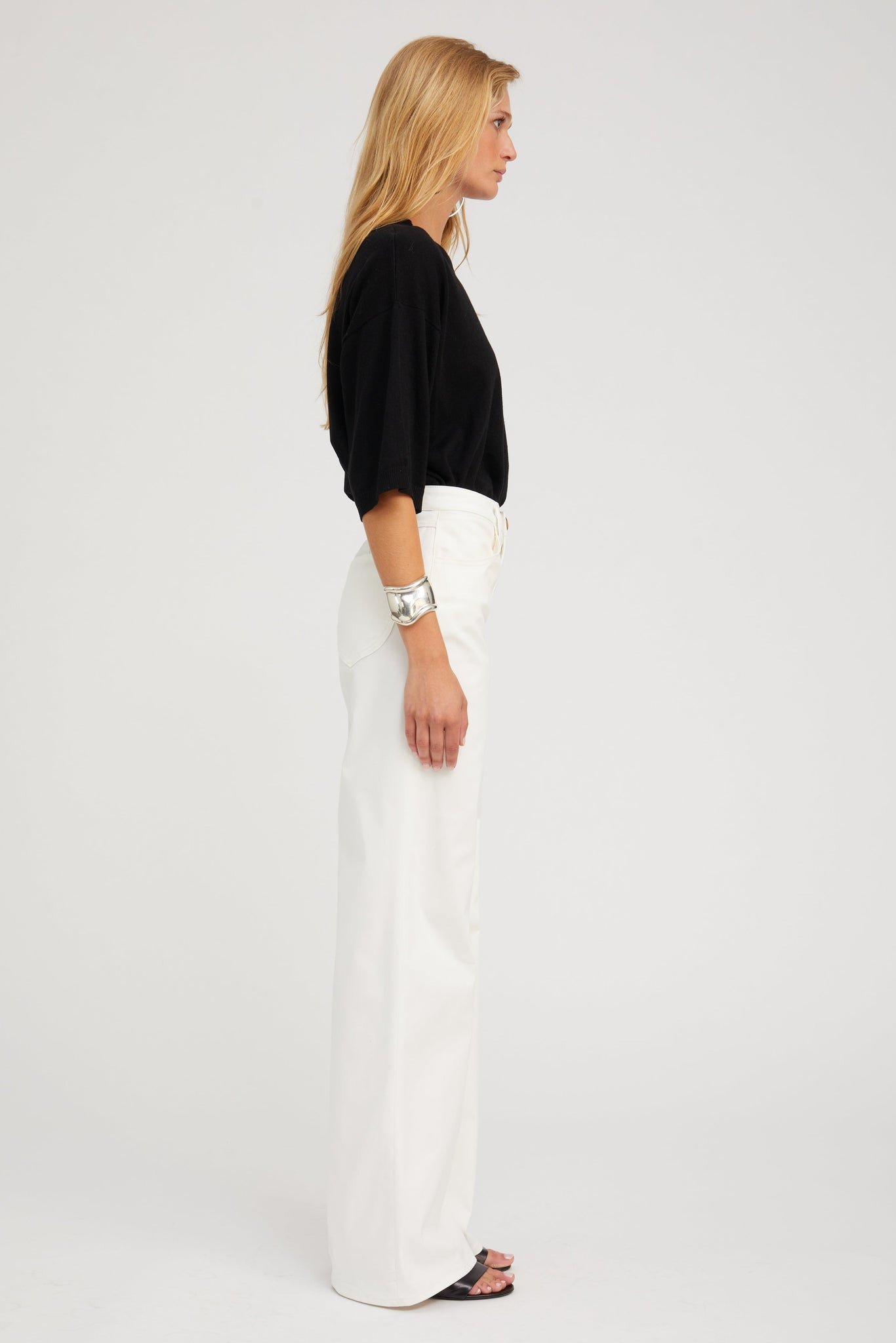 BLACK CASHMERE BOXY T-SHIRT - 3