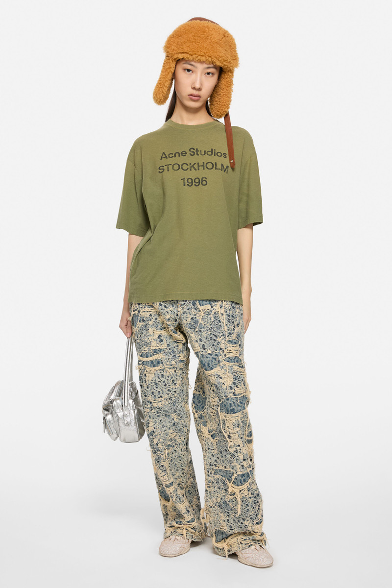 Acne Studios Logo t-shirt - Relaxed fit - Olive green outlook