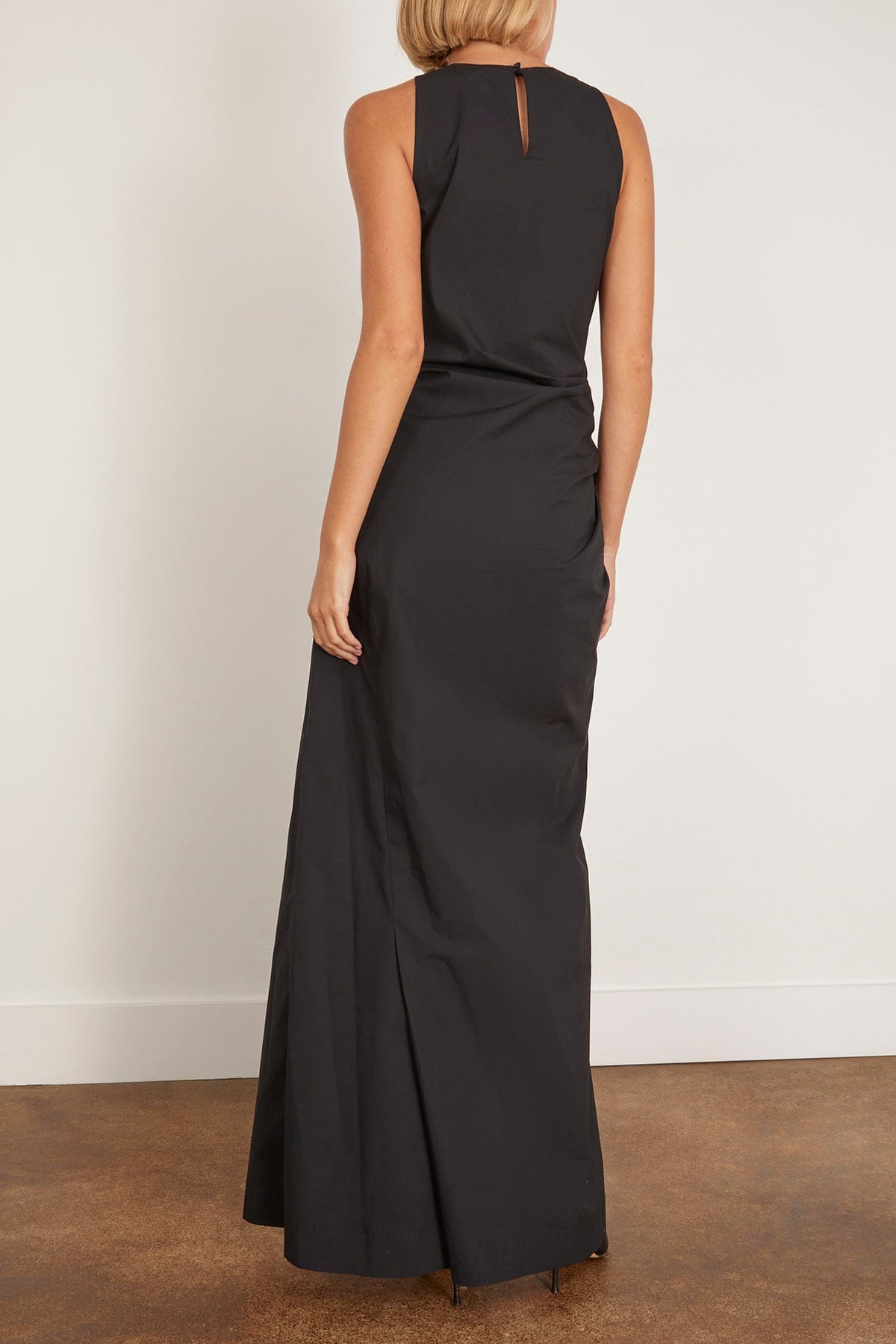 Poplin Power Sleeveless Dress in Pure Black - 4