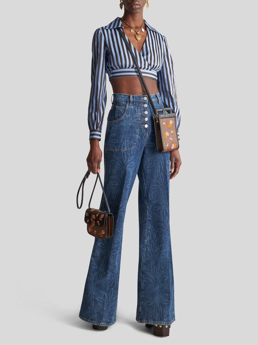 FLARED JEANS WITH PALM TREES - 4