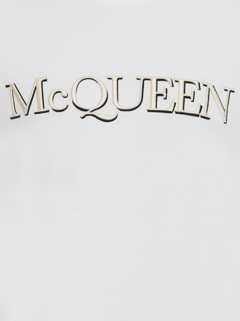 Mcqueen Embroidered T-shirt in White - 2