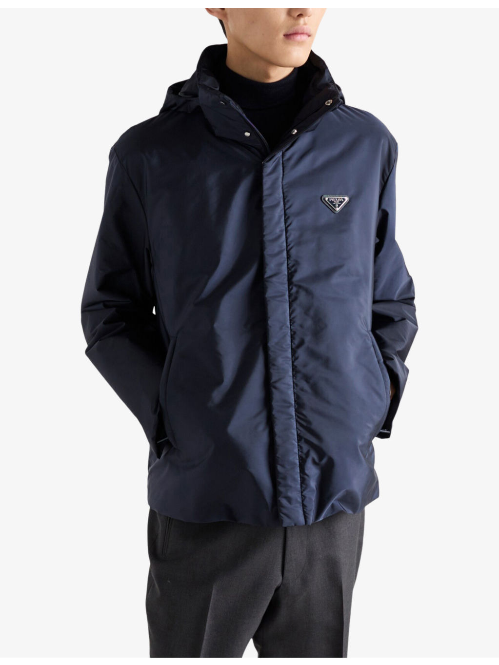 Enamelled-Logo Re-Nylon Bomber Jacket - 3