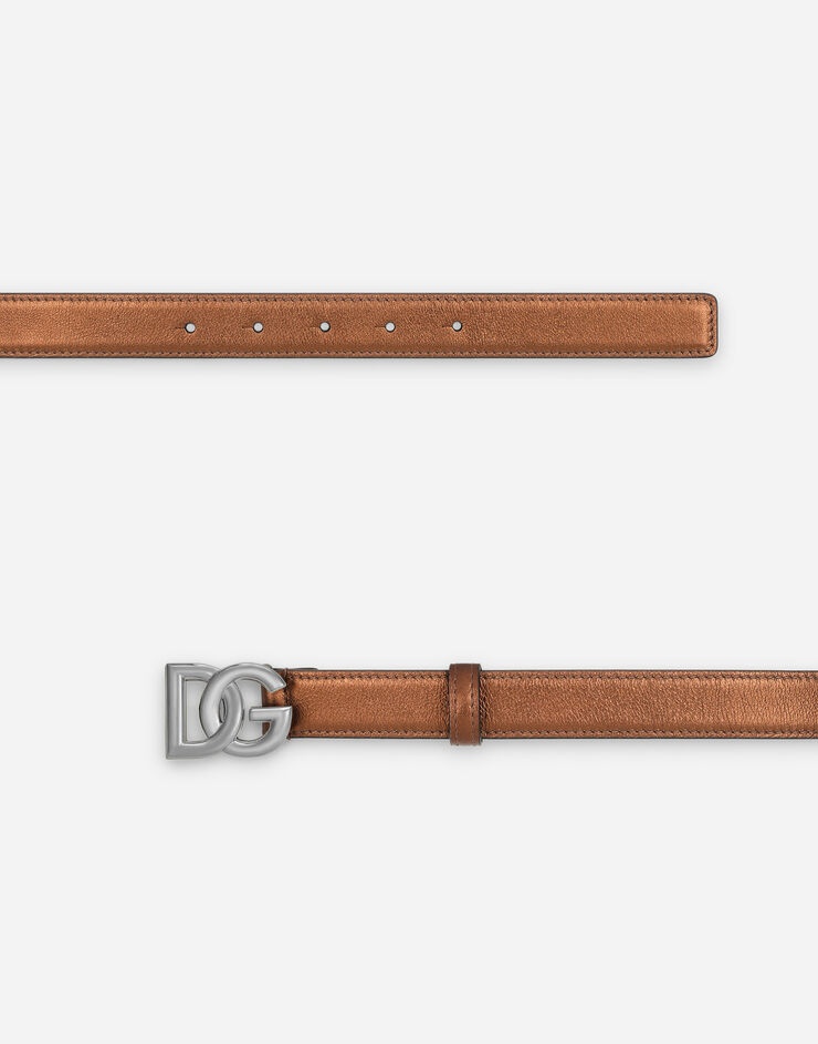 Calfskin belt with crossover DG buckle logo - 2