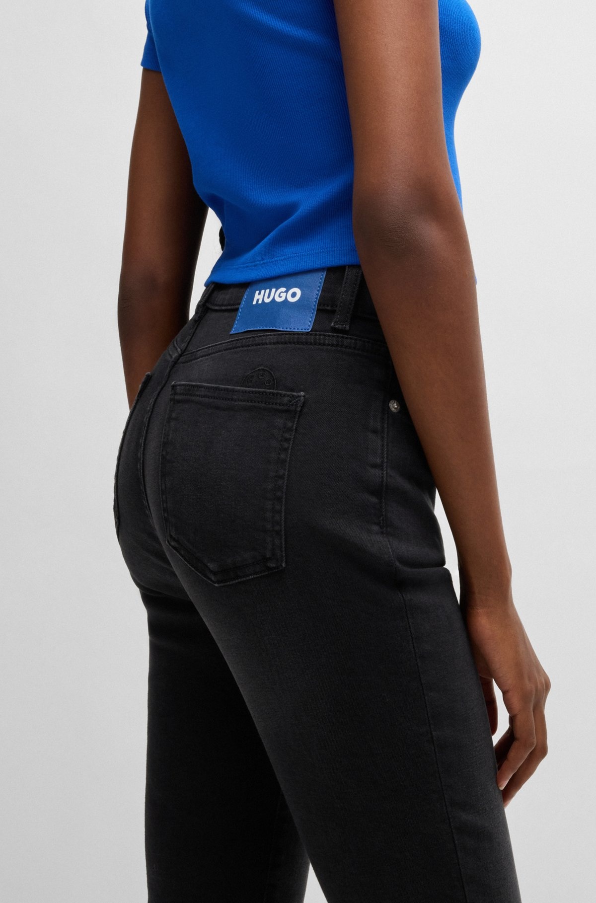 SKINNY-FIT JEANS IN BLACK STRETCH DENIM - 5