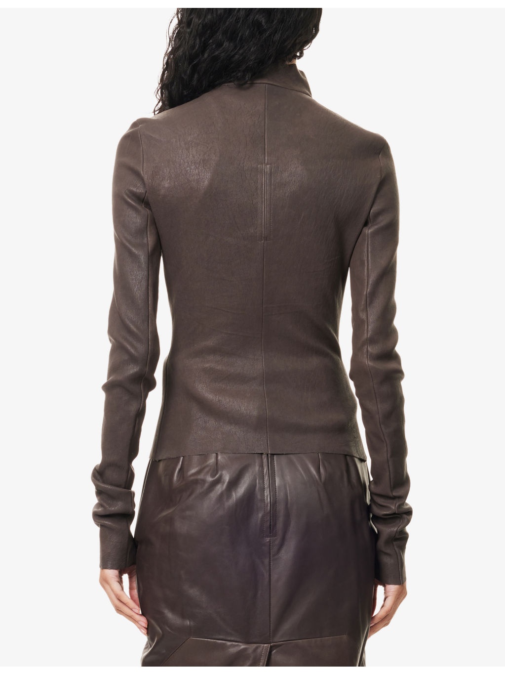 Gary High-Neck Stretch-Leather Blend Jacket - 4